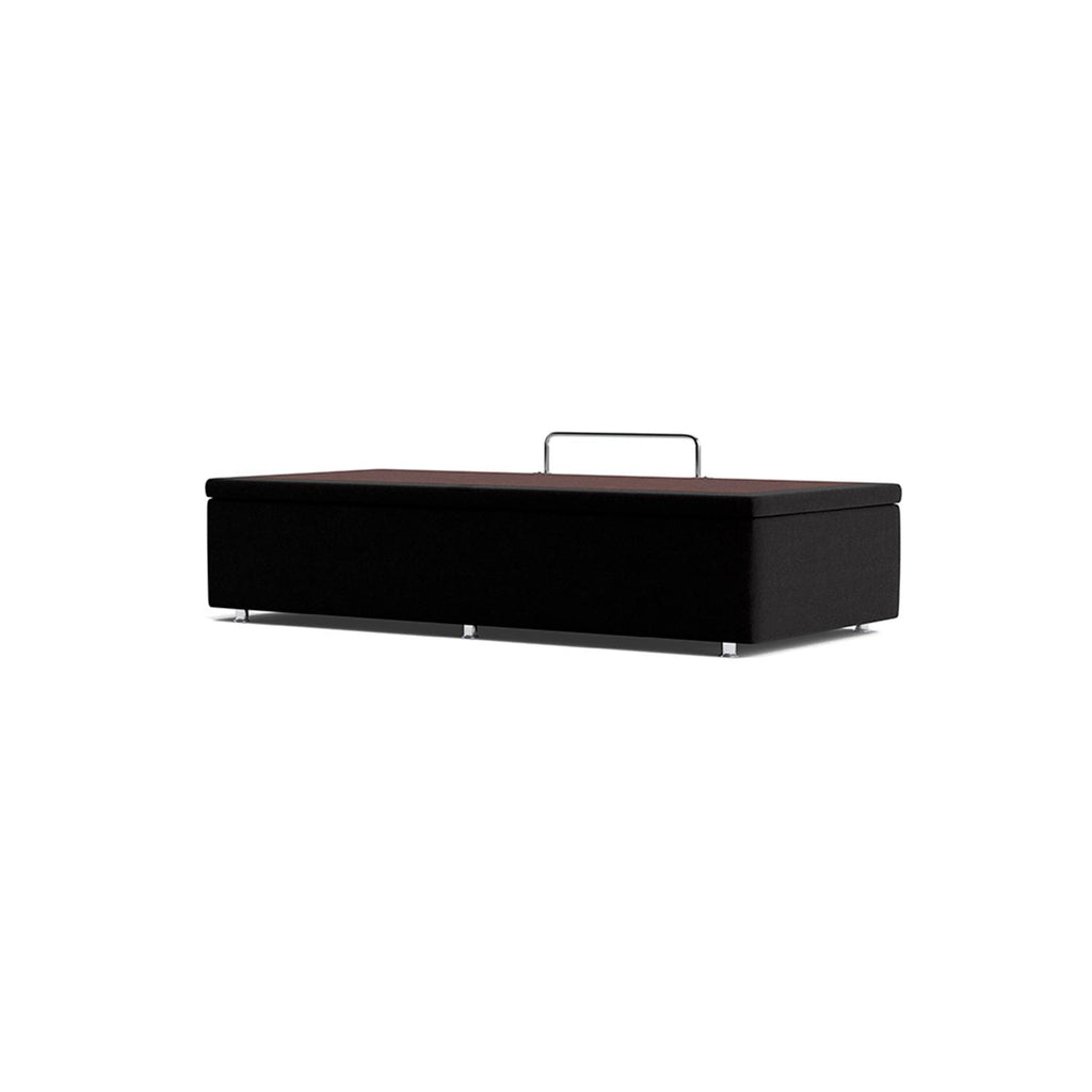 Base Baú Phy Camurça Preto Solteiro (88x188x39) - Ortobom