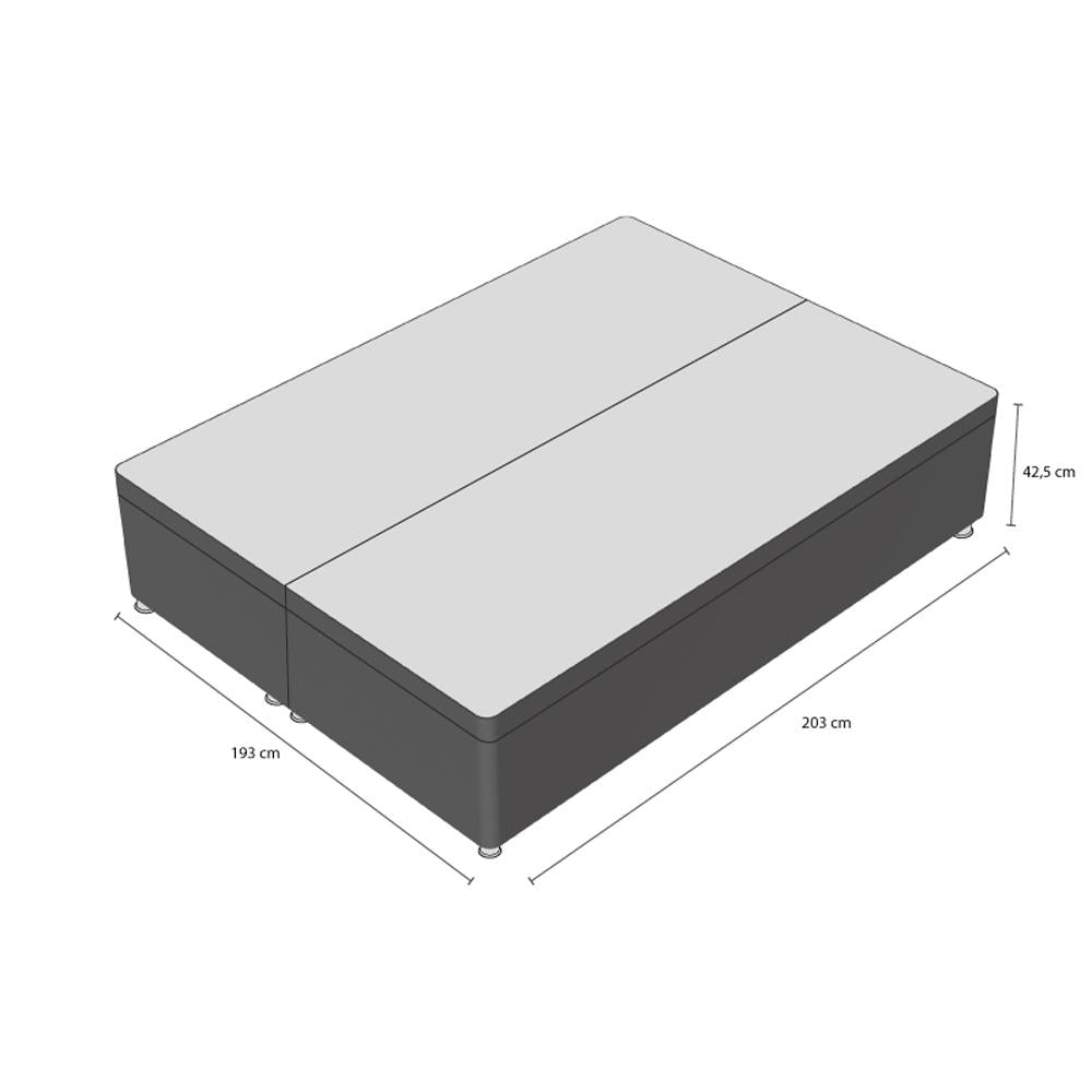 Base Baú Linho Marrom Super King (193x203x39) - Ortobom