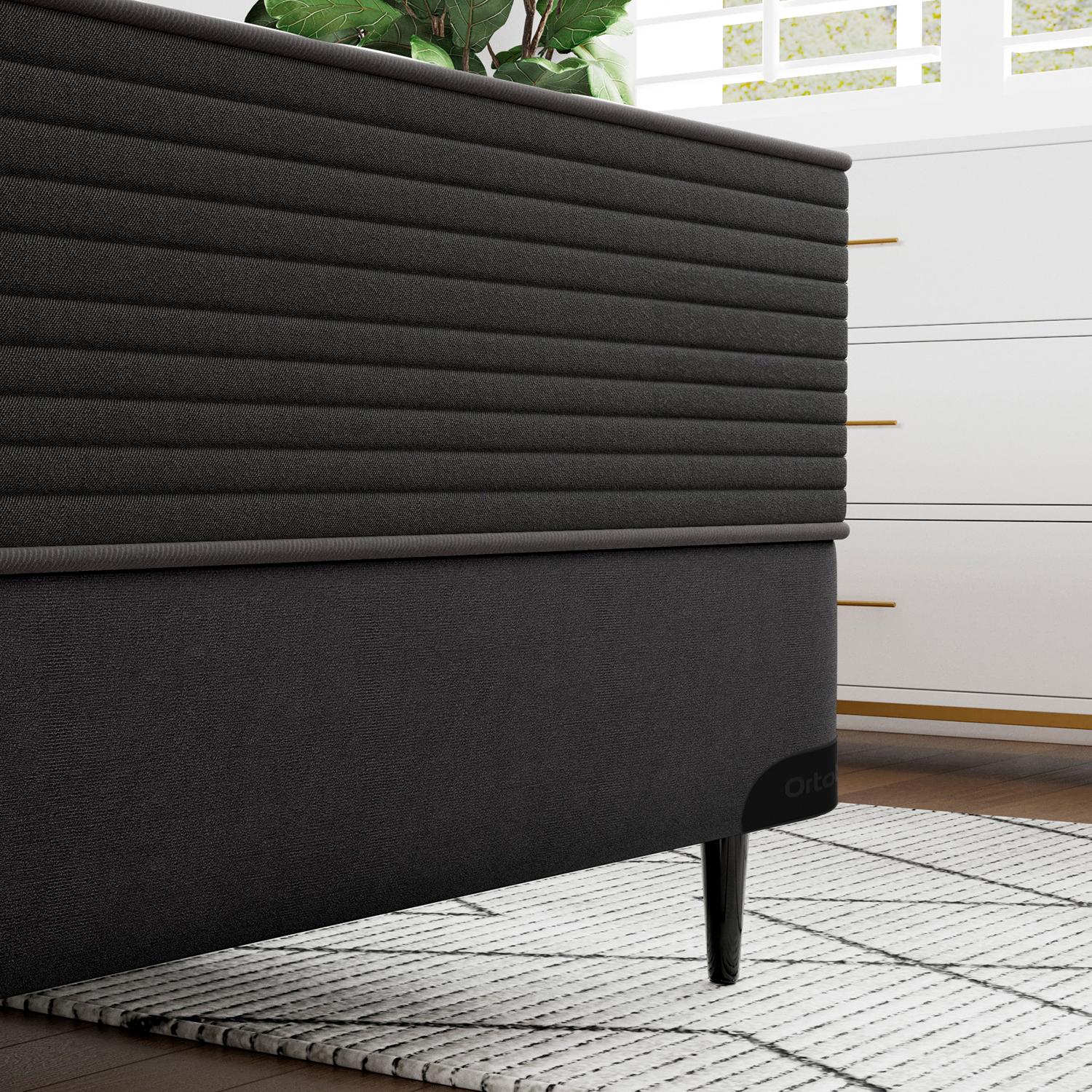 Base Sommier Camurça Preto Queen (158x198x23) - Ortobom