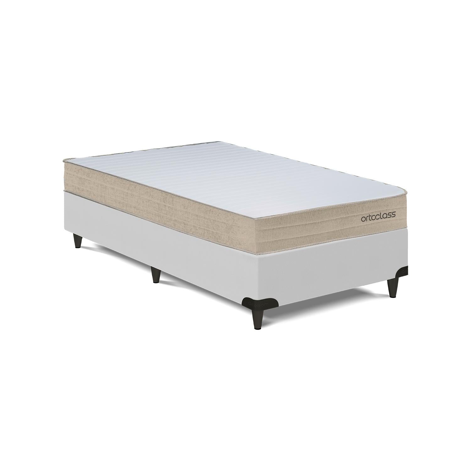 Cama Box e Colchão Poli D33 - Solteiro(88x188) - Ortoclass