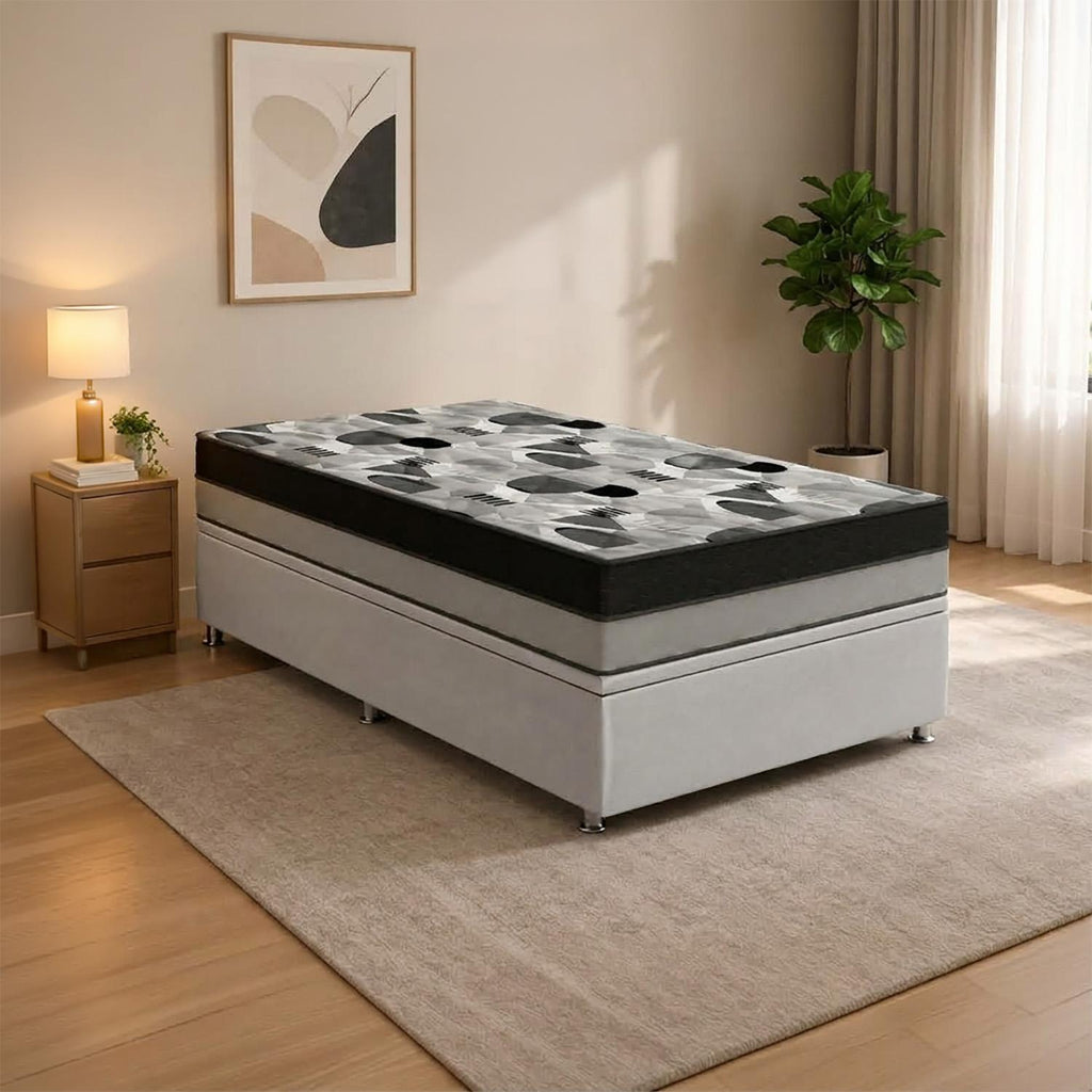 Cama Baú e Iso Duplo Conforto Solteiro (88x188) Ortobom