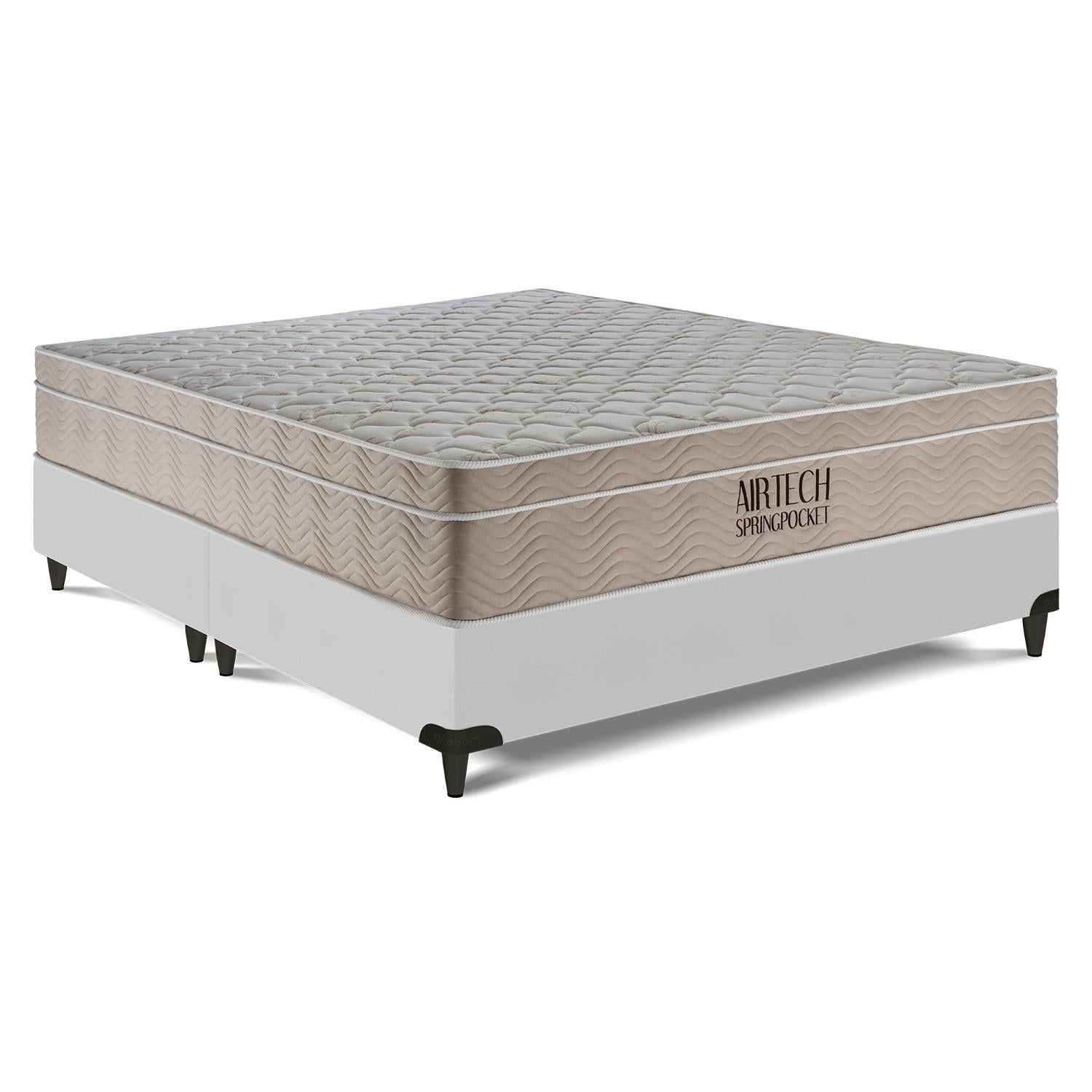 Cama  Box e Colchão Airtech Molas Ensacadas(158x198) Ortobom