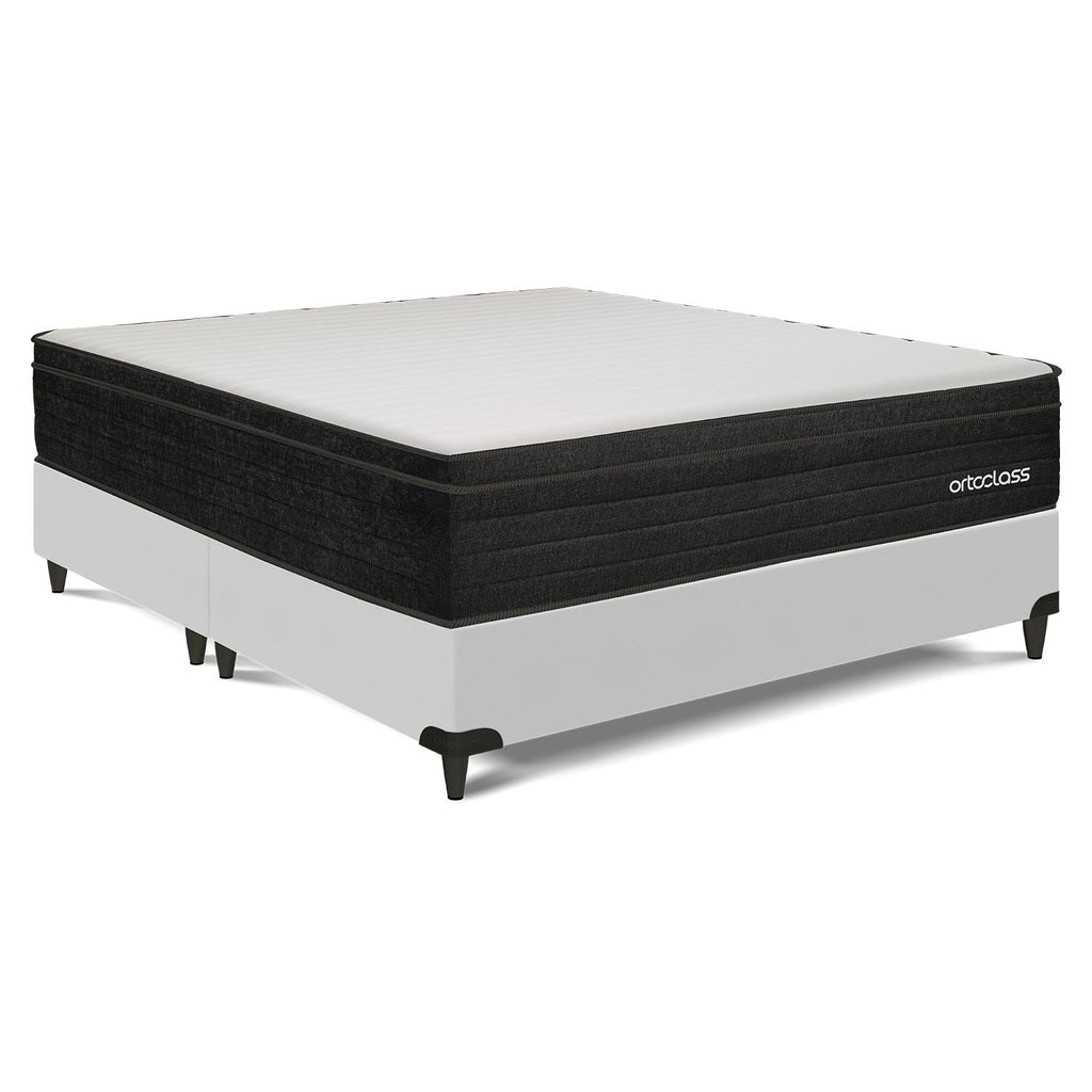 Cama Box e Colchão Poli Pillow D45 -Queen(158x198)-Ortoclass