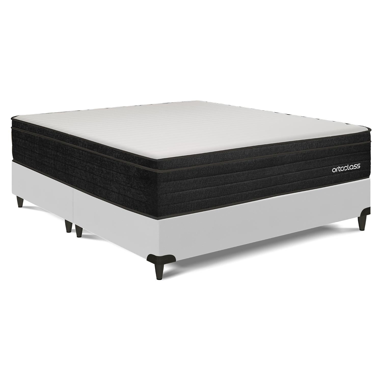Cama Box e Colchão Poli Pillow D45 -Queen(158x198)-Ortoclass