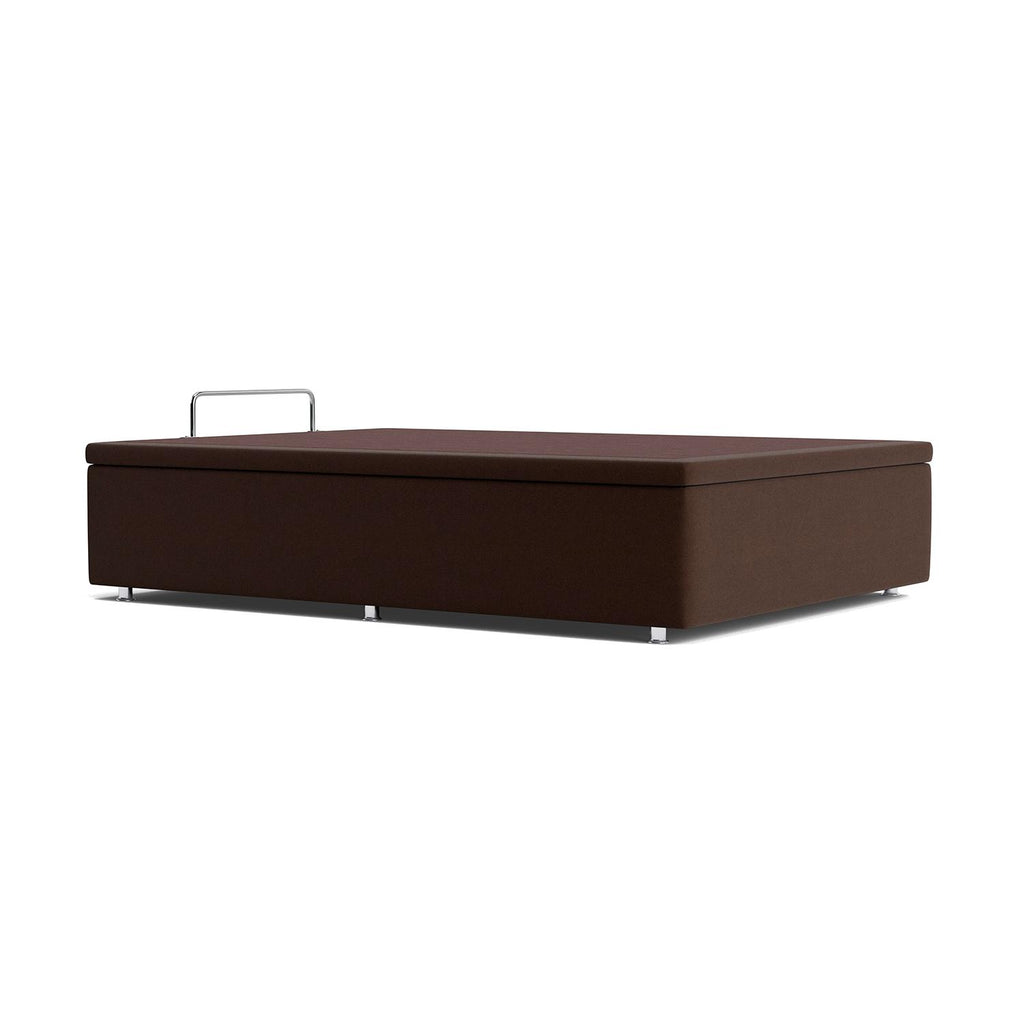 Base Baú Phy Camurça Marrom Casal (138x188x39) - Ortobom