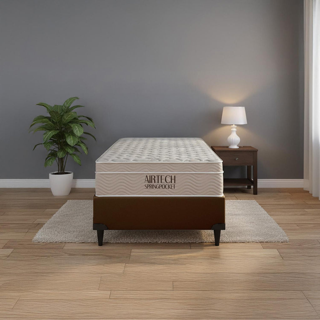 Cama Box  Airtech Molas Ensacadas Solteirão (108x198)- Ortobom