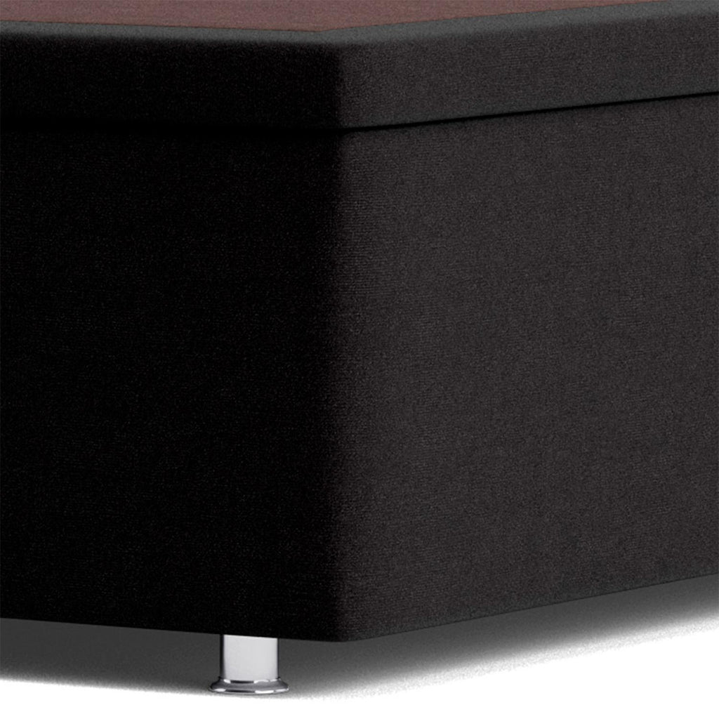 Base Baú Camurça Preto Super King (193x203x39) - Ortobom