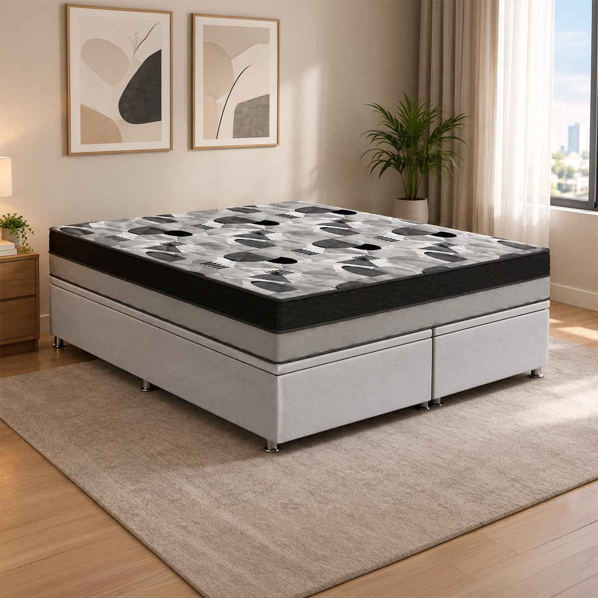 Cama Baú e Iso Duplo Conforto Queen Ortobom