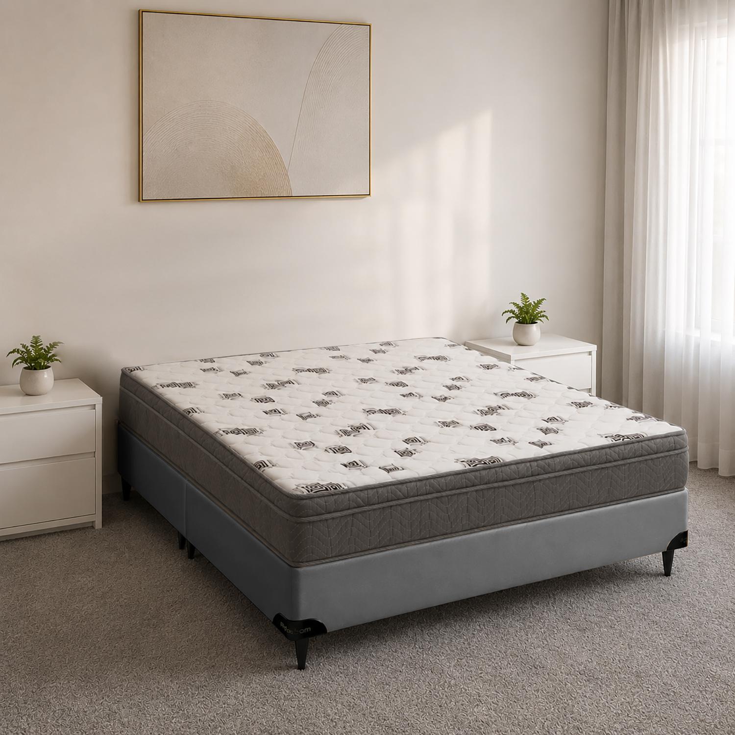 Cama  Box e Colchão Light D45 - Queen (158x198) - Ortobom