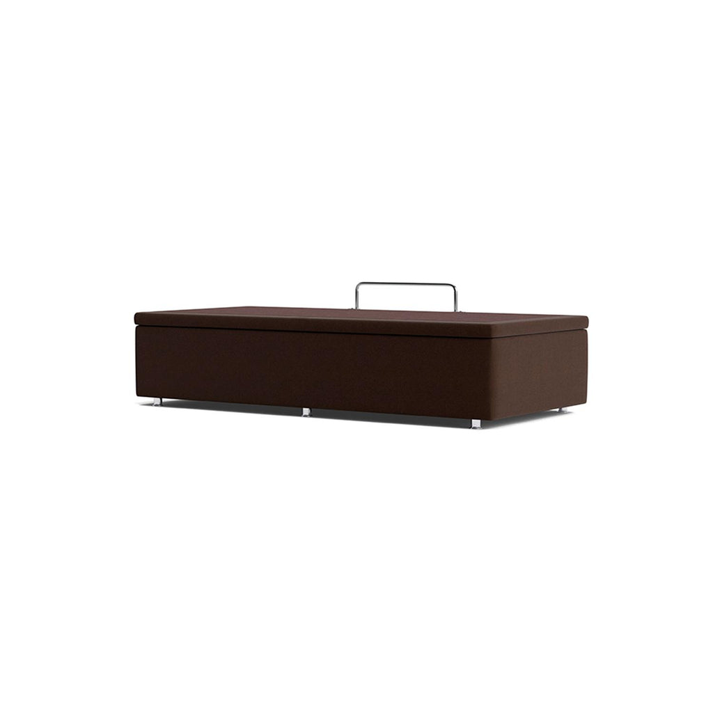 Base Baú Phy Camurça Marrom Solteiro (88x188x39) - Ortobom