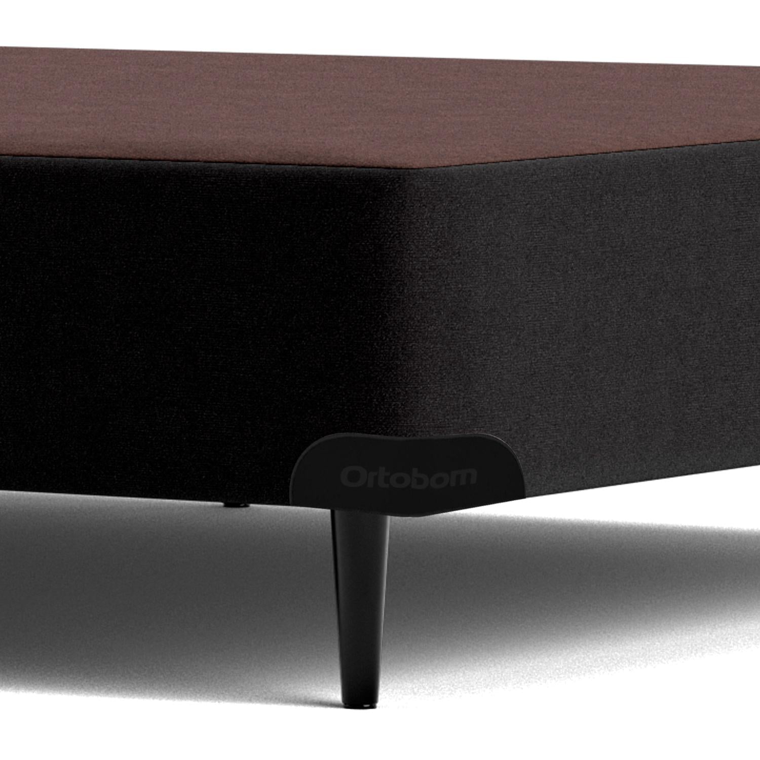Base Sommier Camurça Preto Solteiro (88x188x23) - Ortobom