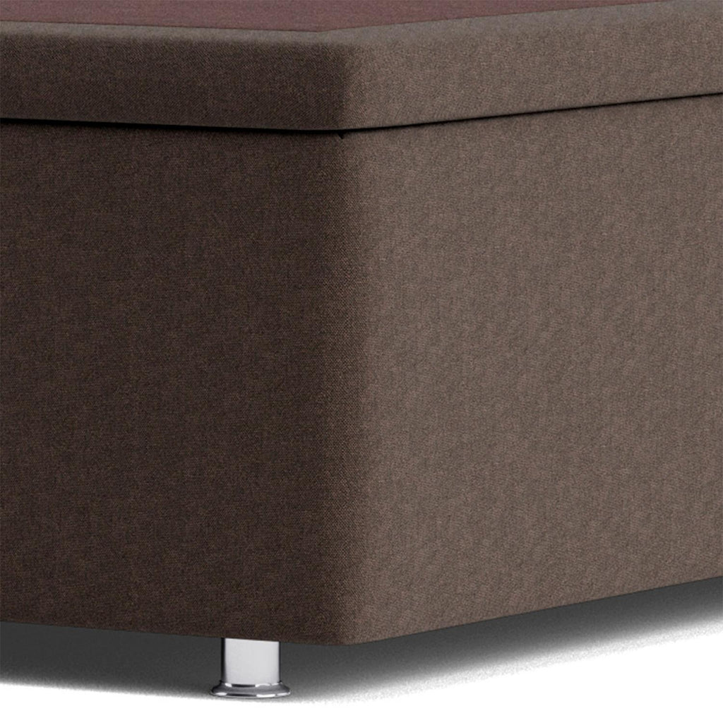 Base Baú Linho Marrom Super King (193x203x39) - Ortobom
