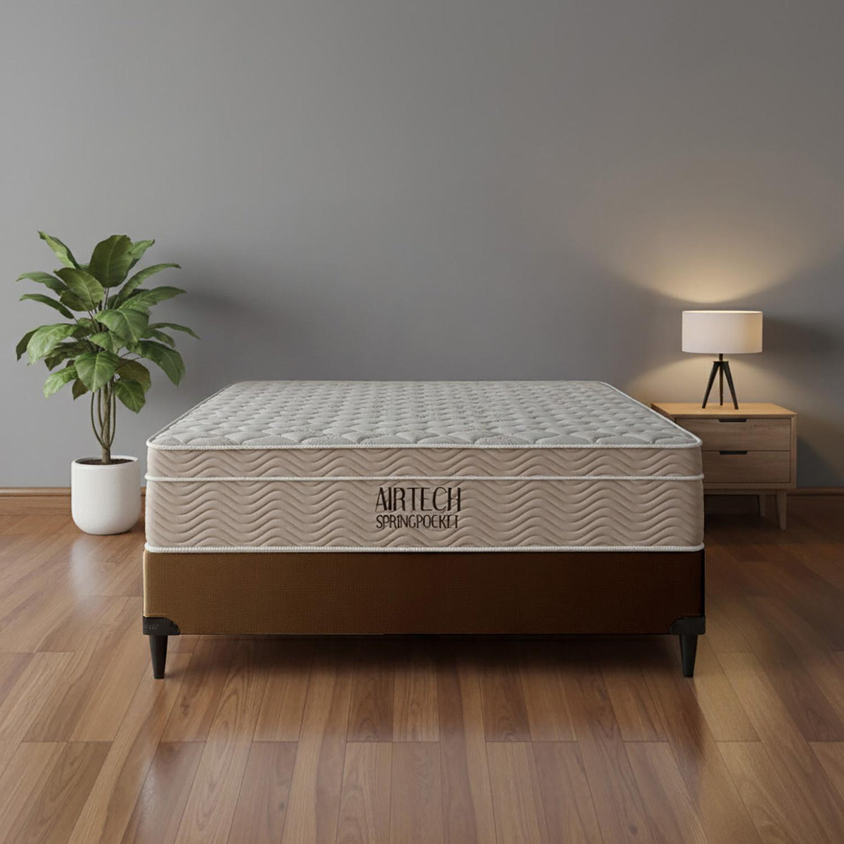 Cama  Box e Colchão Airtech Molas Ensacadas(193x203)-Ortobom
