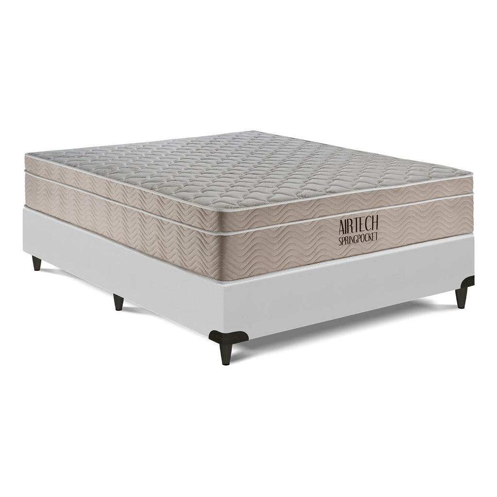 Cama  Box e Colchão Airtech Molas Ensacadas(128x188)-Ortobom