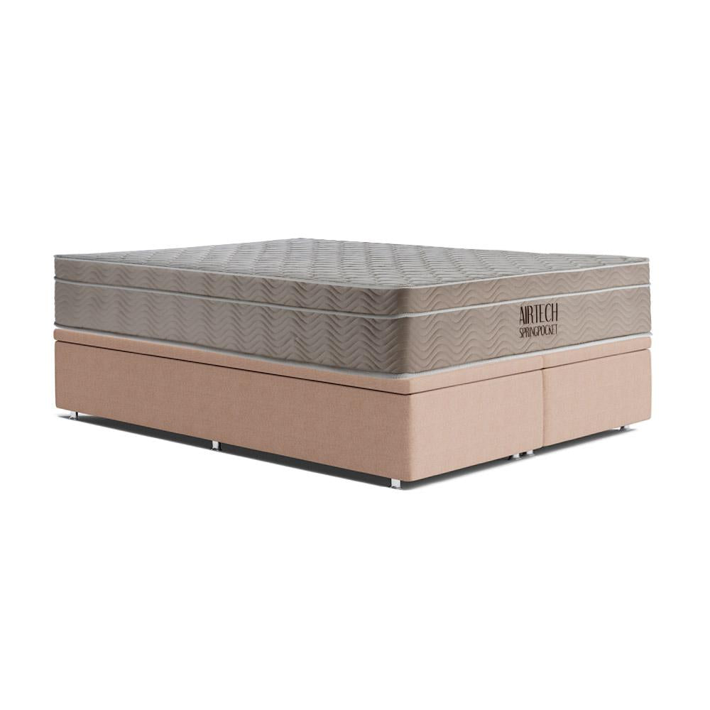 Cama Baú e Airtech Molas Ensacadas Queen (158x198) -Ortobom