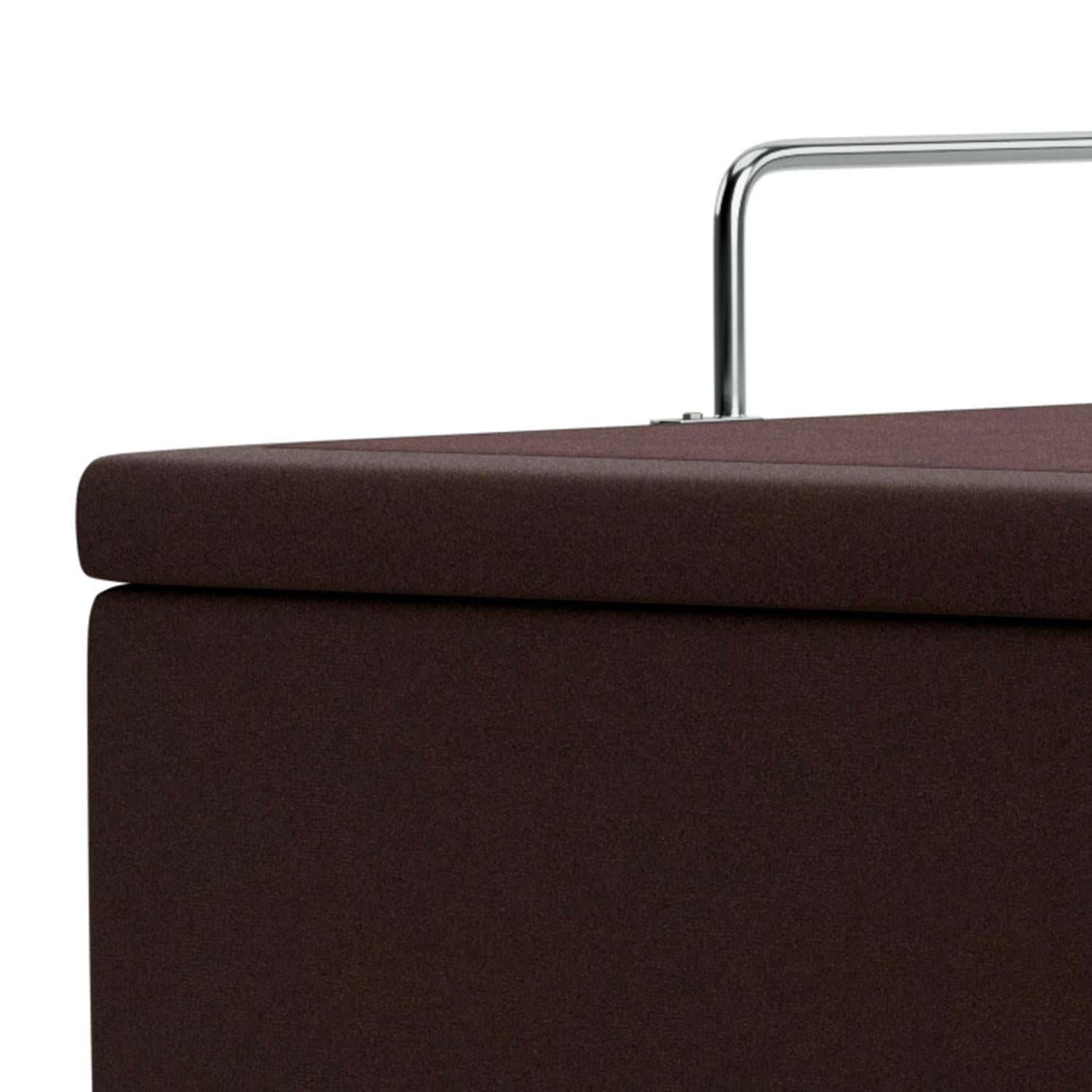 Base Baú Phy Camurça Marrom Casal (138x188x39) - Ortobom