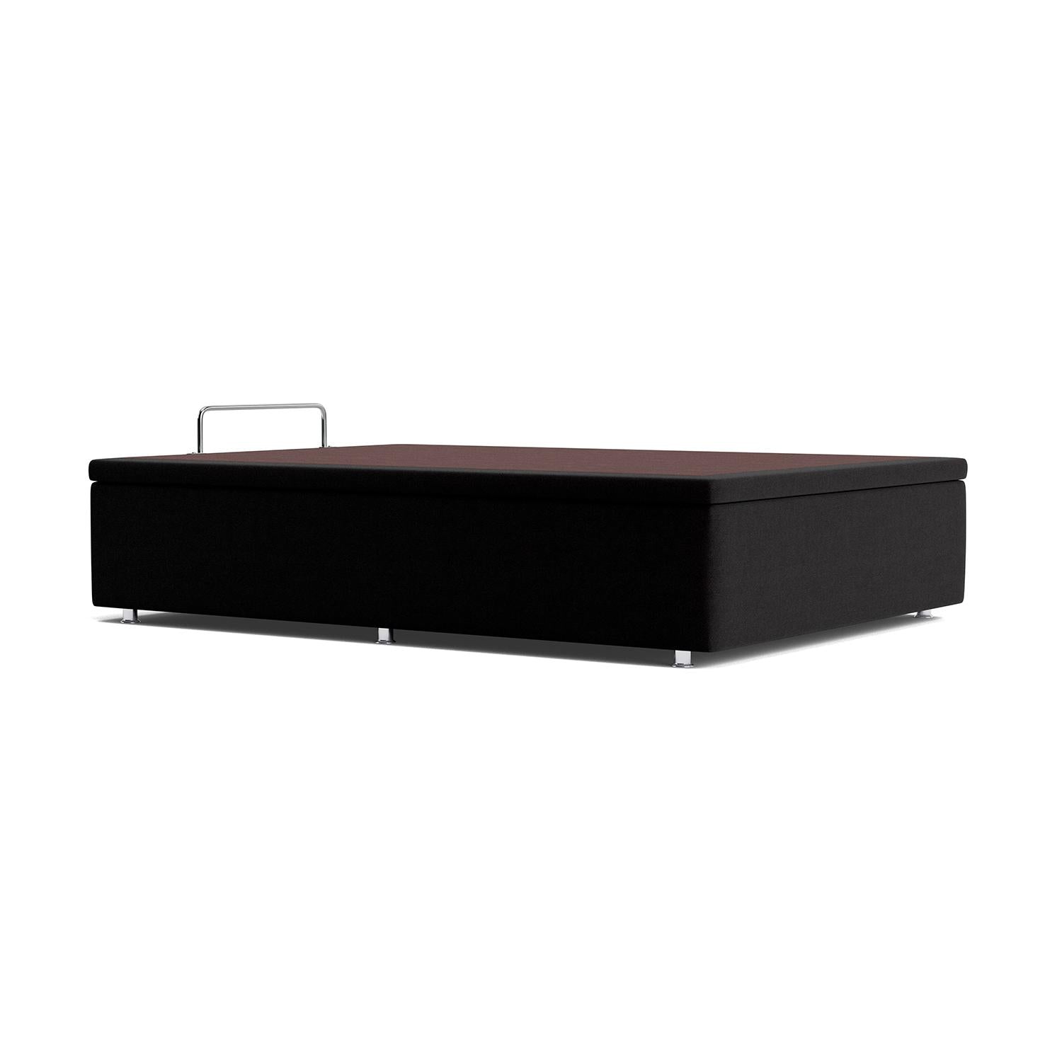 Base Baú Physical Camurça Preto Casal (138x188x39) - Ortobom