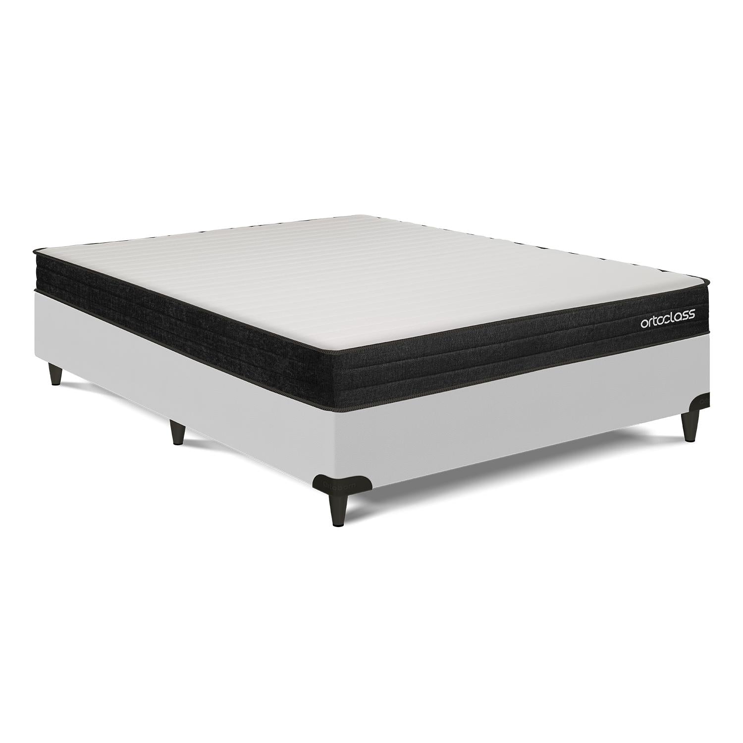 Cama Box e Colchão Poli D45 - Viúva (128x188)- Ortoclass