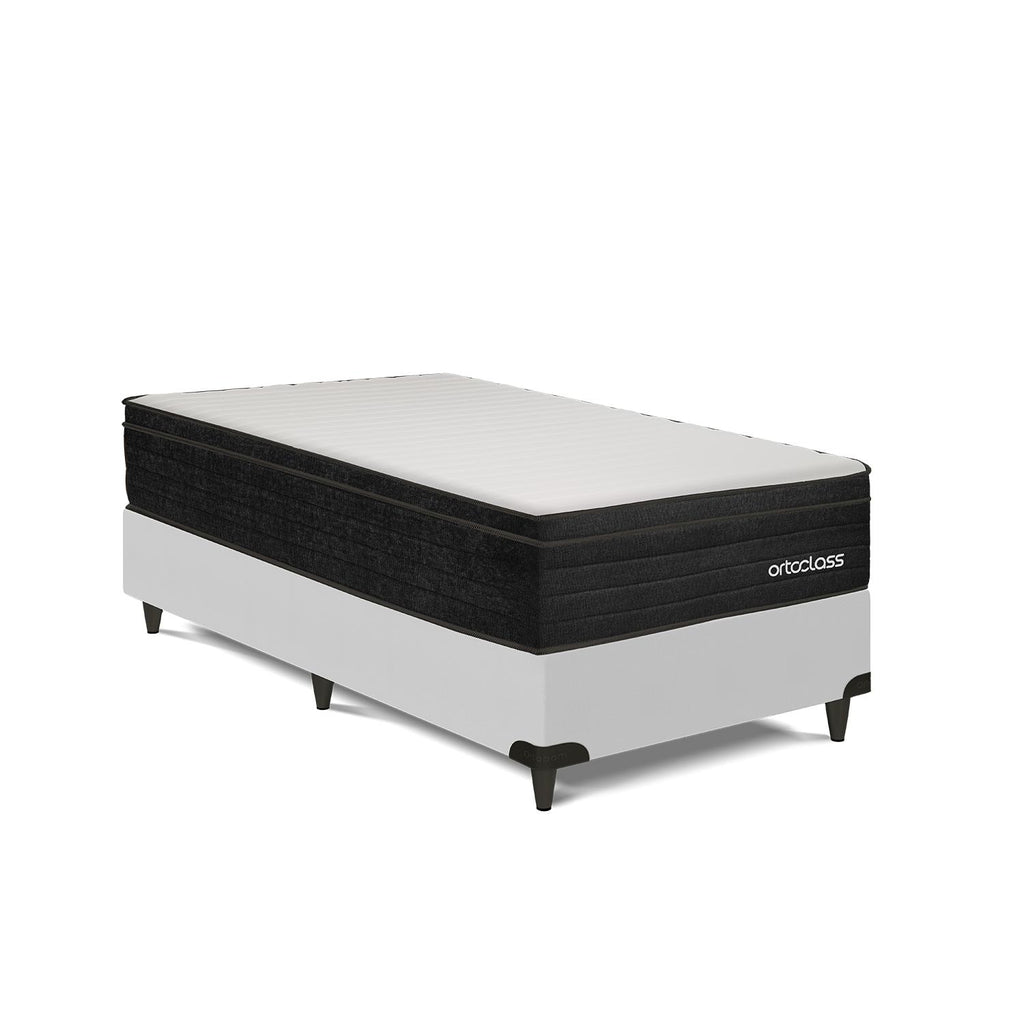 Cama Box e Colchão Poli Pillow D45 - Solt.(88x188)-Ortoclass