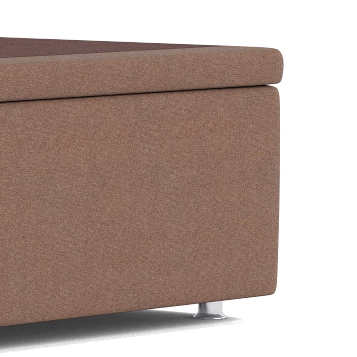 Base Baú Camurça Bege Super King (193x203x39) - Ortobom