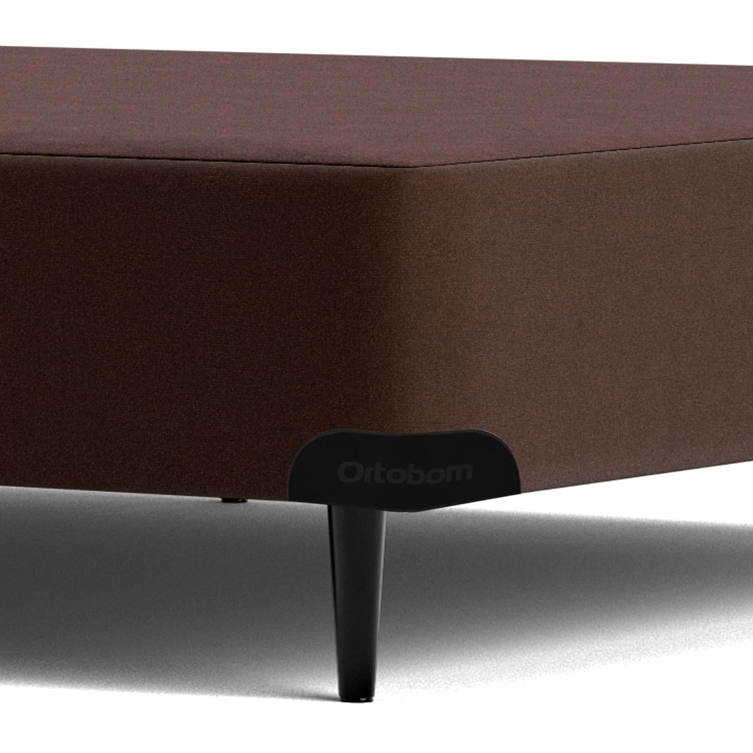 Base Sommier Camurça Marrom Solteiro (78x188x23) - Ortobom