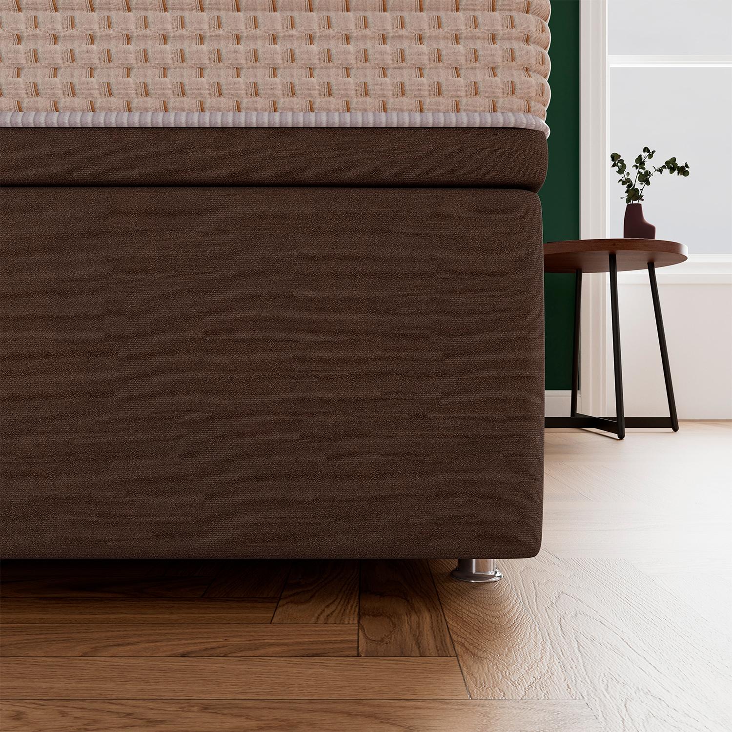 Base Baú Phy Camurça Marrom Casal (138x188x39) - Ortobom