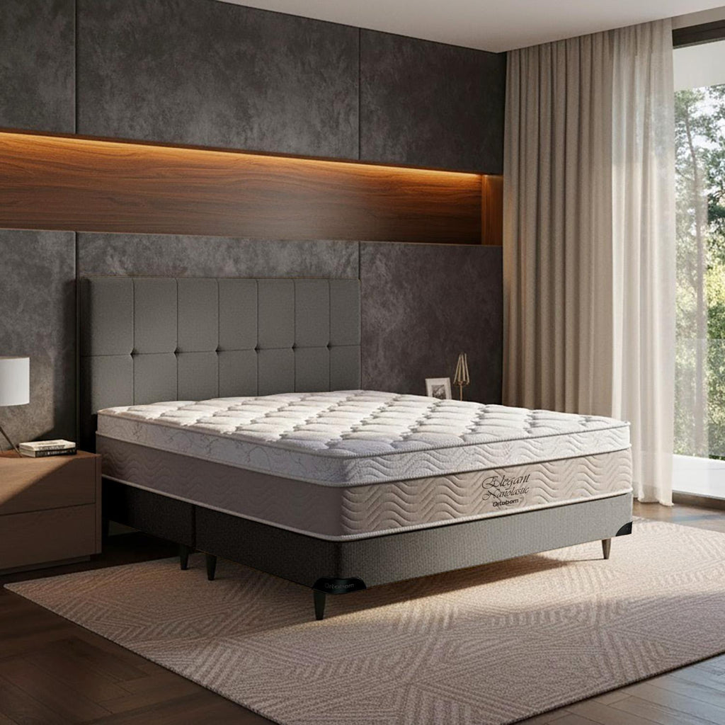 Cama Box  e Cabeceira Elegant Nano Queen  (158x198)- Ortobom