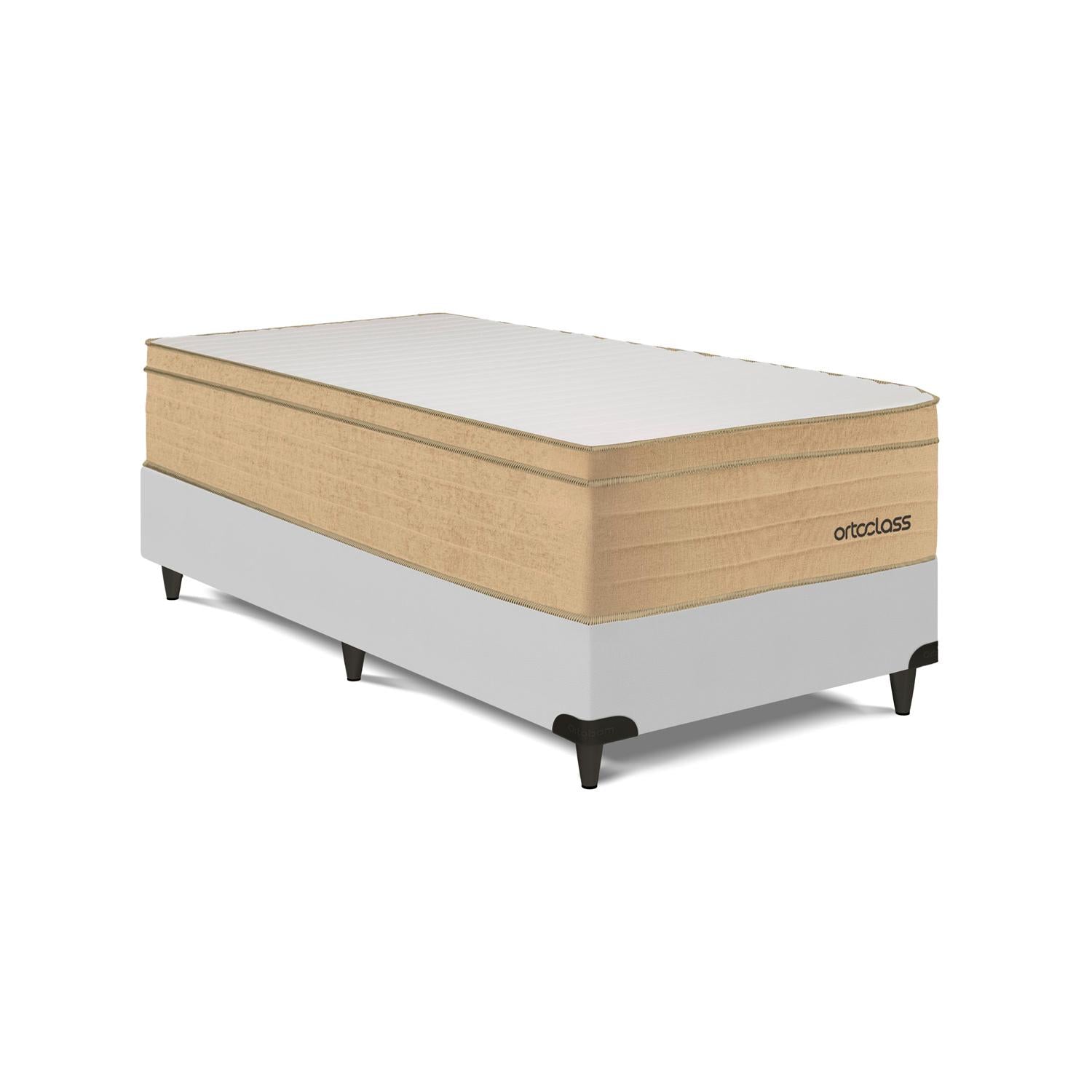 Cama Box e Colchão Poli Pillow D33-Solt.(88x188)-Ortoclass