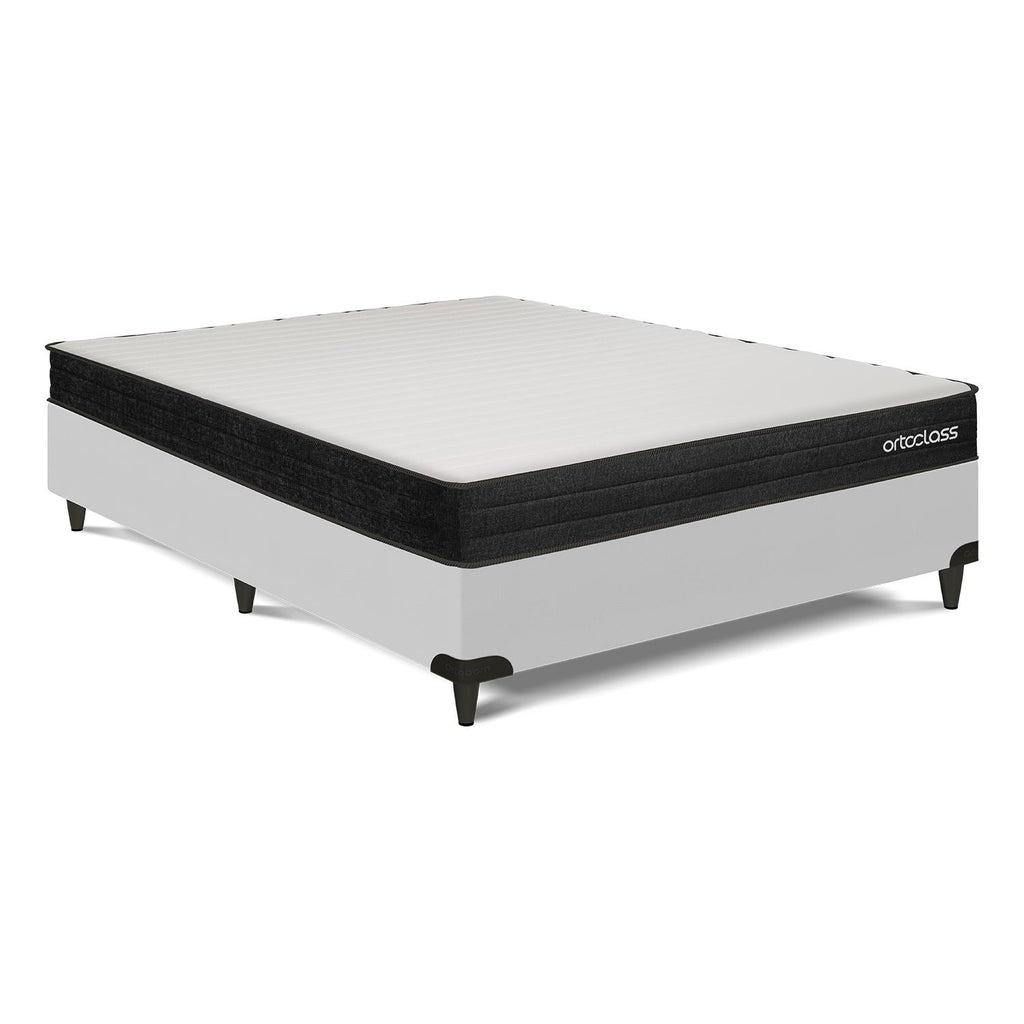 Cama Box e Colchão Poli D45 - Casal (138x188)- Ortoclass
