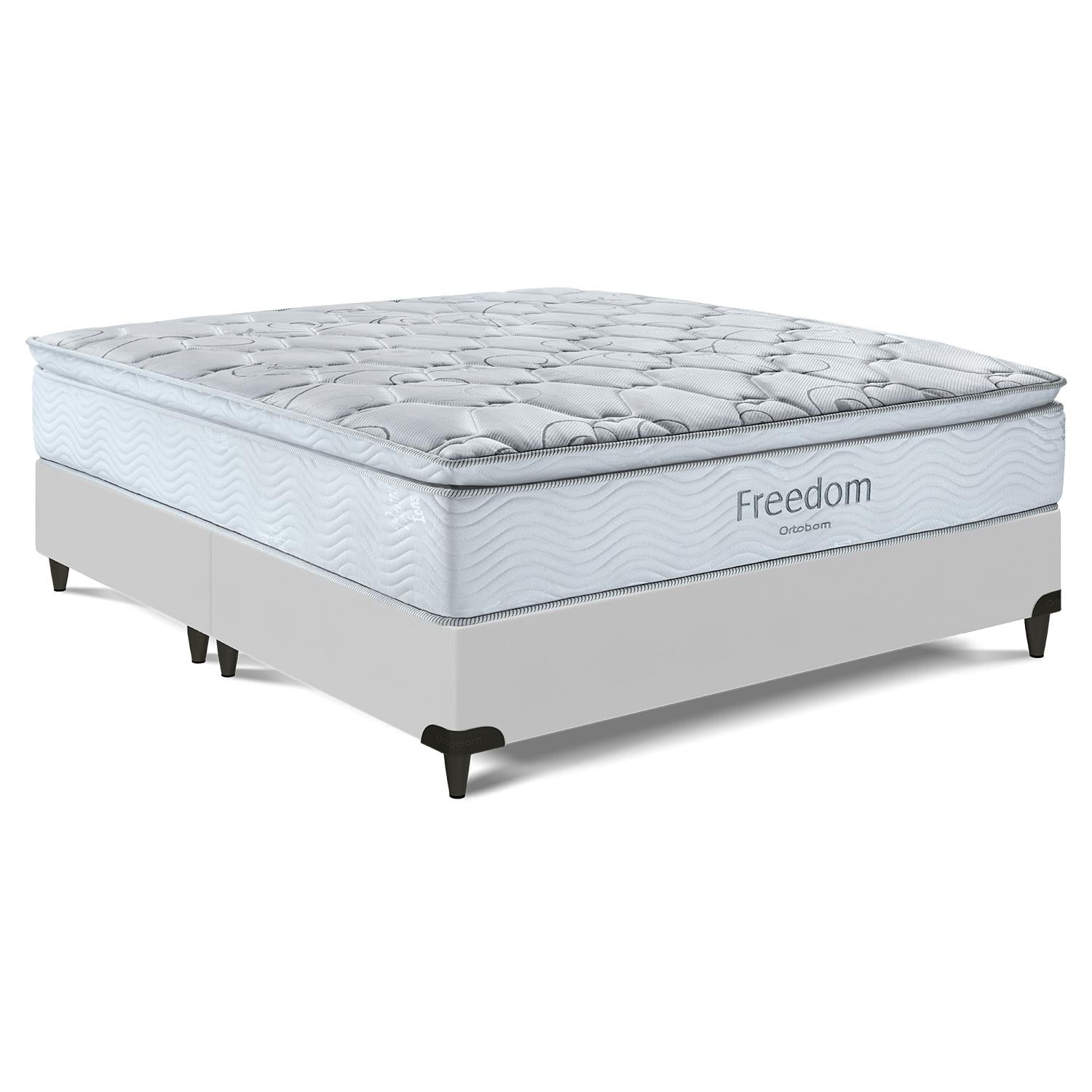 Cama Box e Colchão Freedom - Queen (158x198) - Ortobom