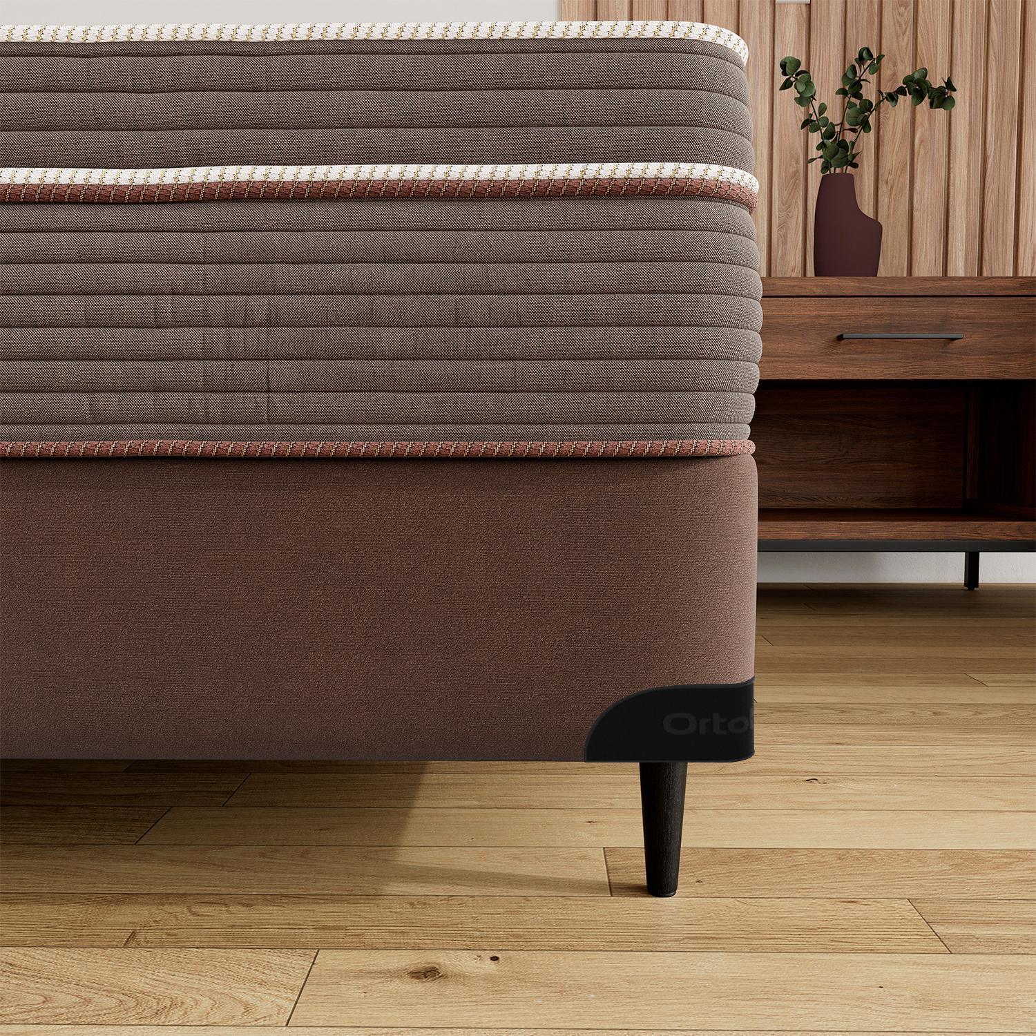 Base Sommier Camurça Marrom Viúva (128x188x23) - Ortobom