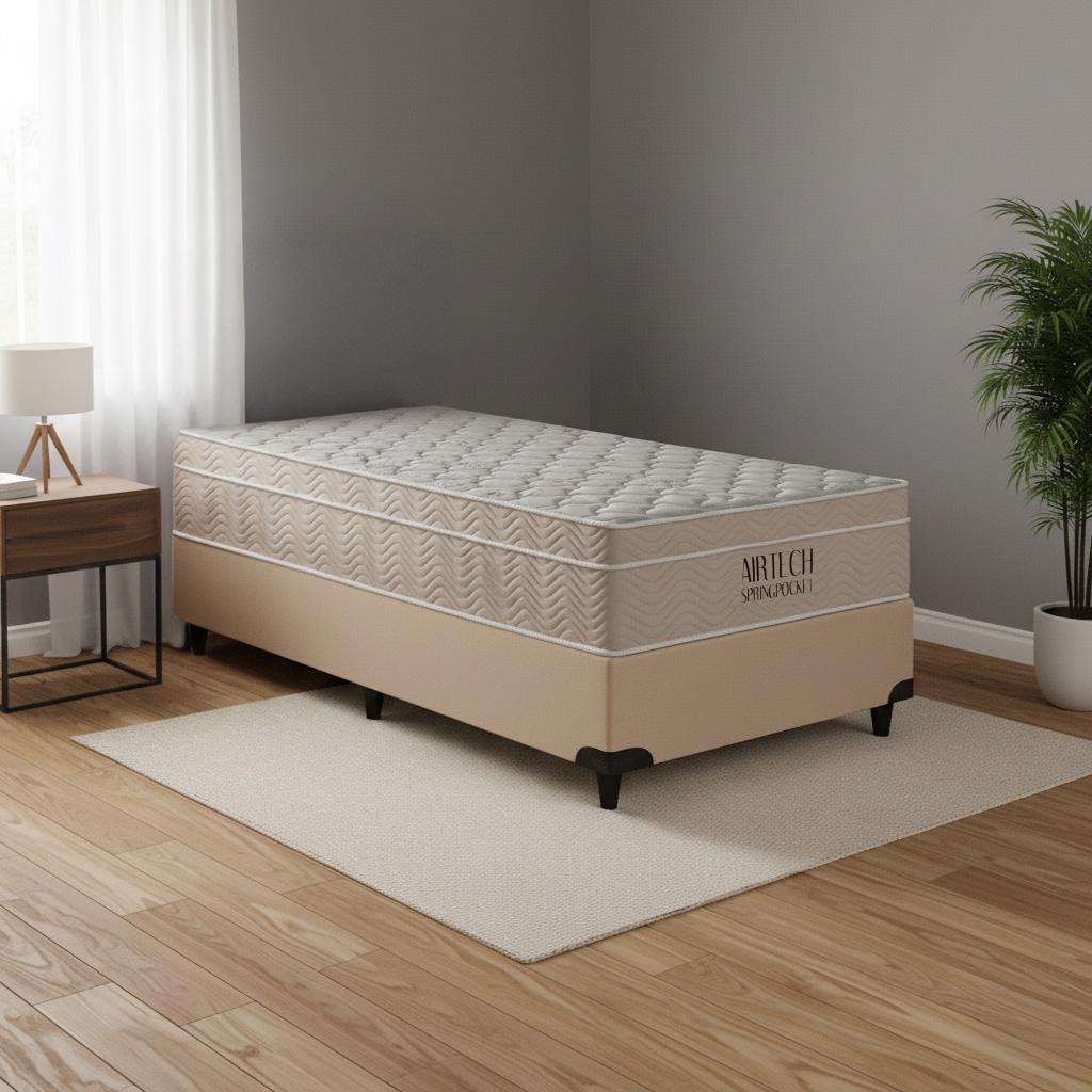 Cama box Airtech Molas Ensacadas Solteiro(88x188) - Ortobom