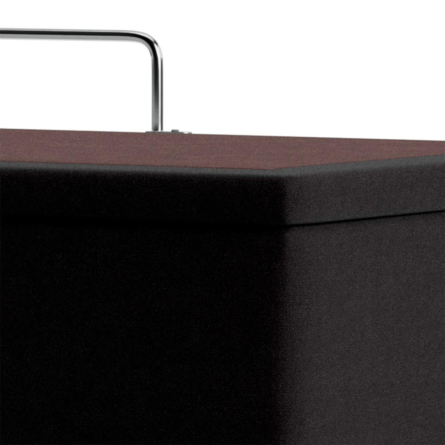 Base Baú Phy Camurça Preto Solteiro (88x188x39) - Ortobom