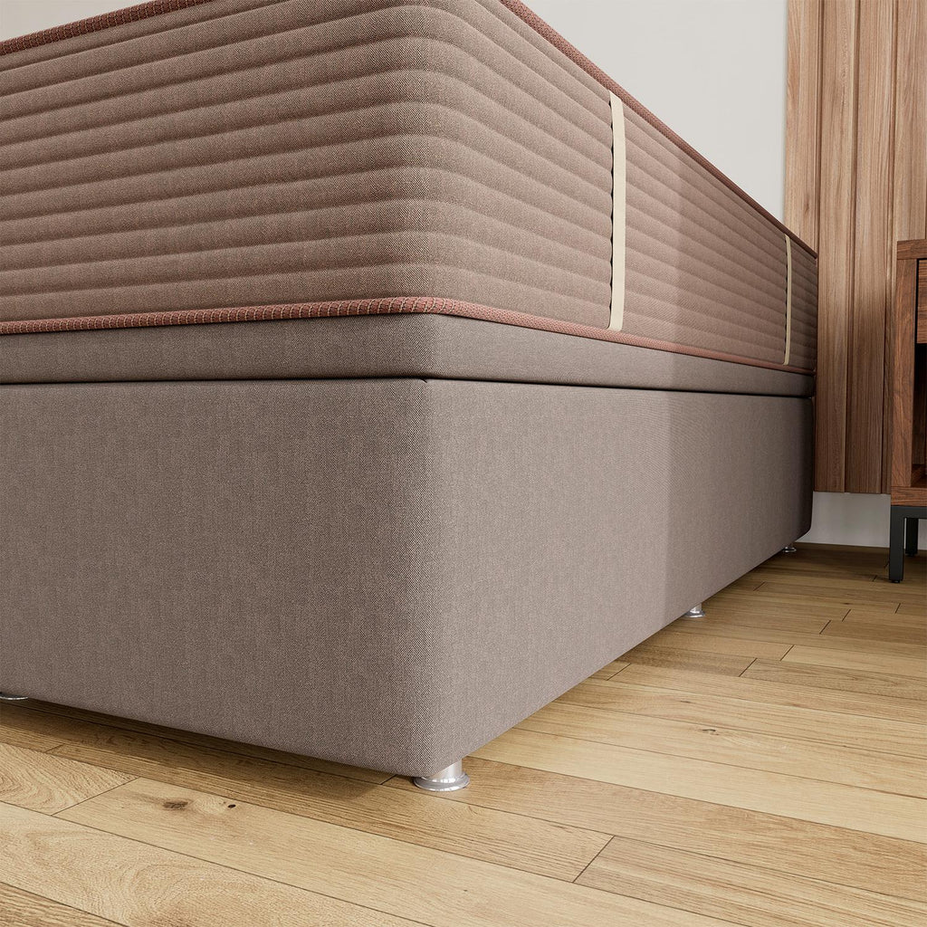 Base Baú Linho Marrom Super King (193x203x39) - Ortobom