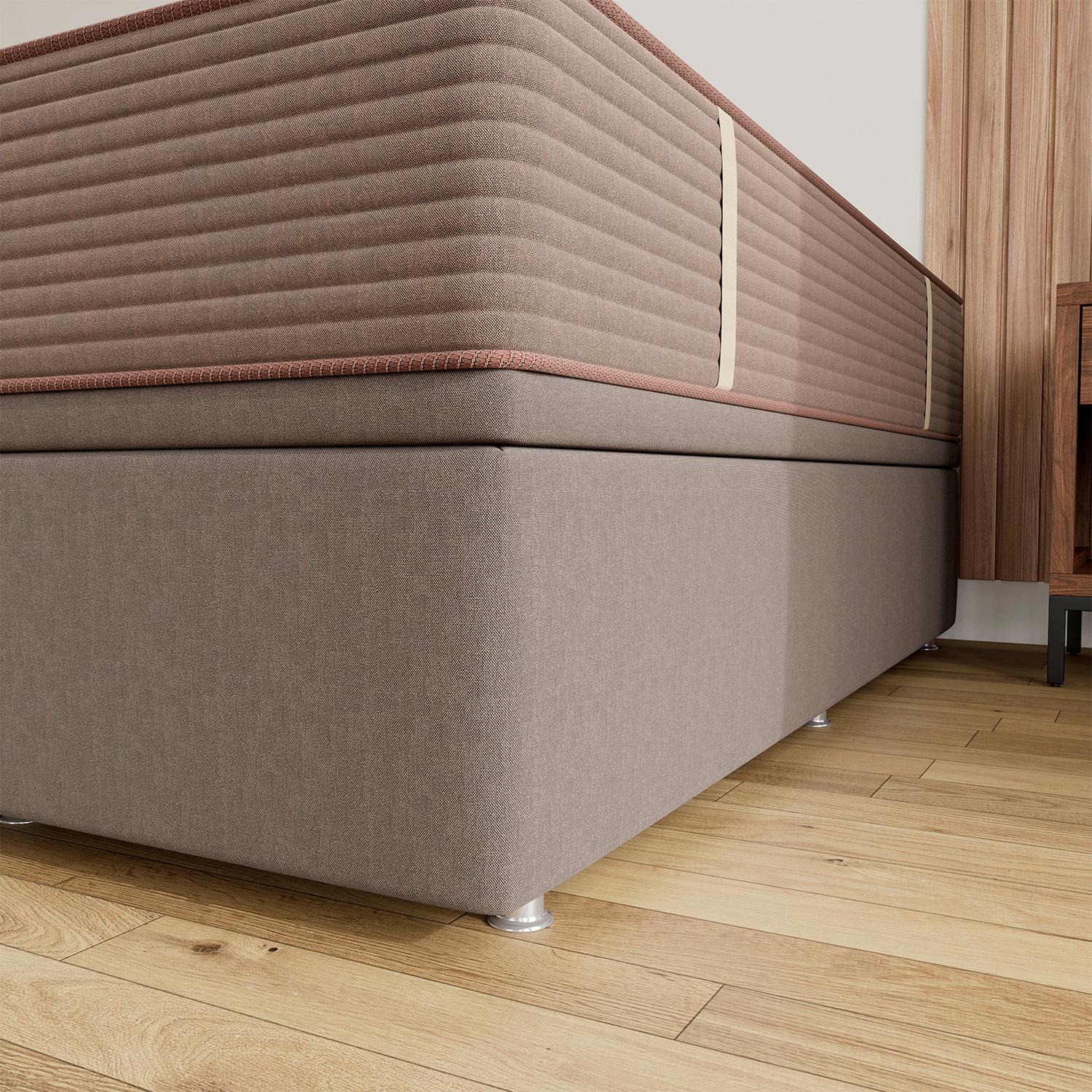 Base Baú Linho Marrom Super King (193x203x39) - Ortobom