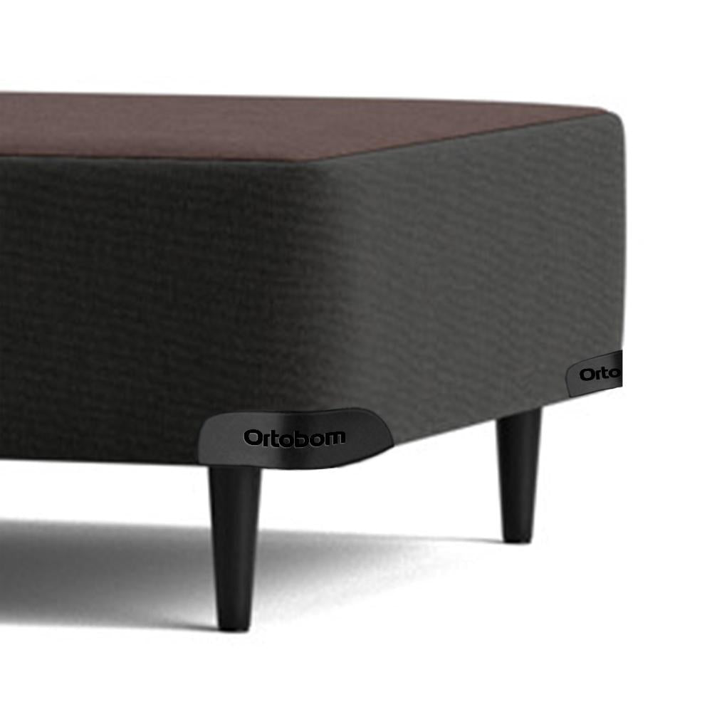 Base Sommier Linho Cinza Solteiro (88x188x23) - Ortobom
