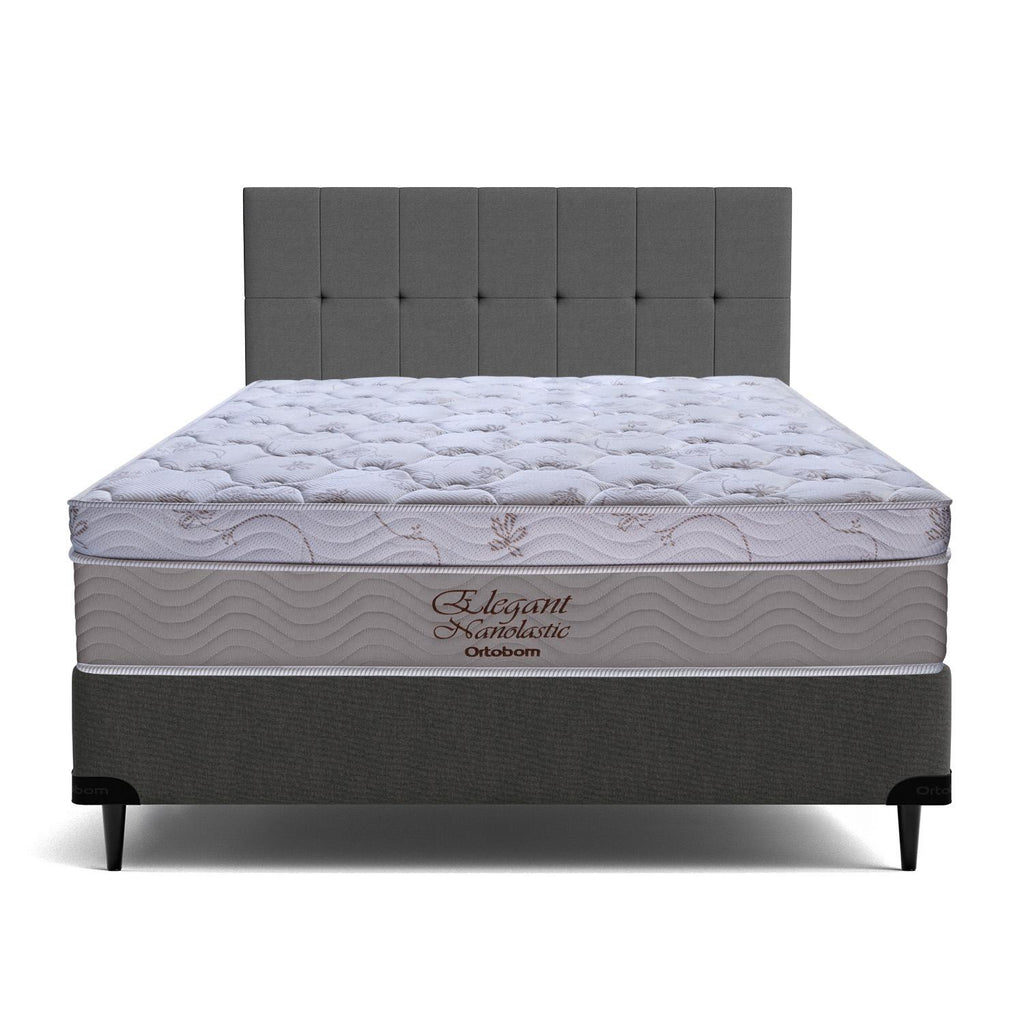 Cama Box  e Cabeceira Elegant Nano Queen  (158x198)- Ortobom