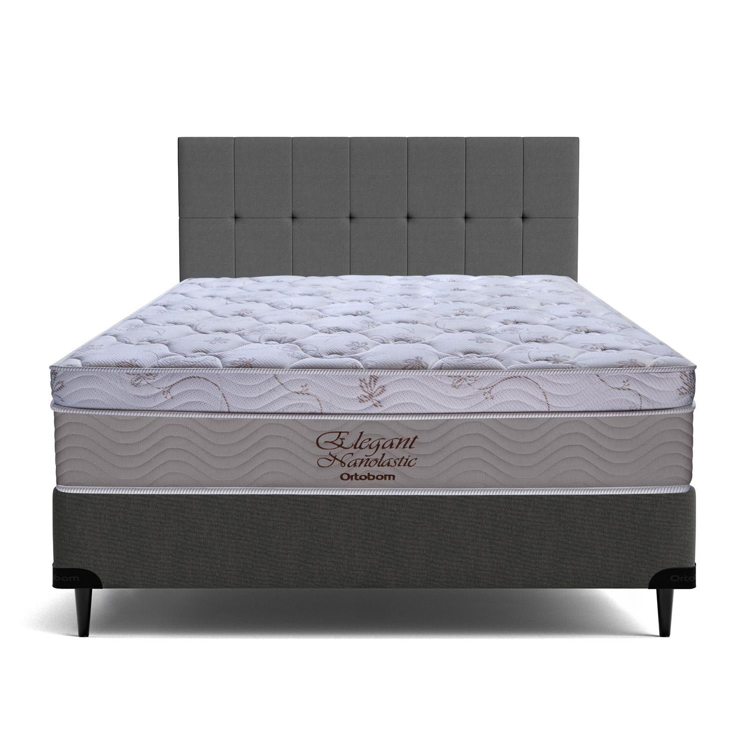 Cama Box  e Cabeceira Elegant Nano Queen  (158x198)- Ortobom