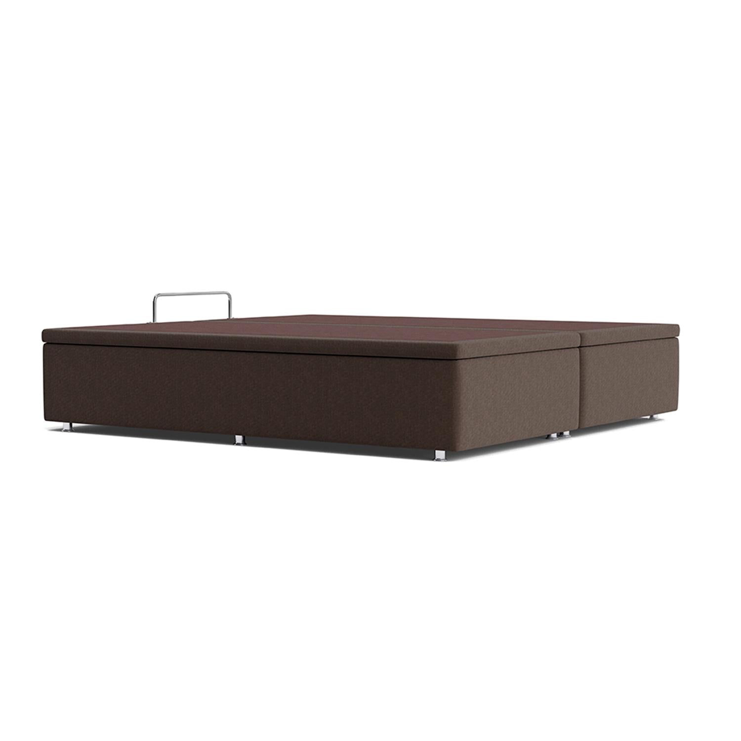 Base Baú Linho Marrom Super King (193x203x39) - Ortobom