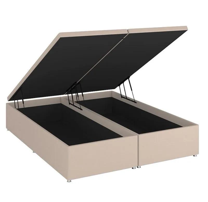 Base Baú Camurça Bege Super King (193x203x39) - Ortobom