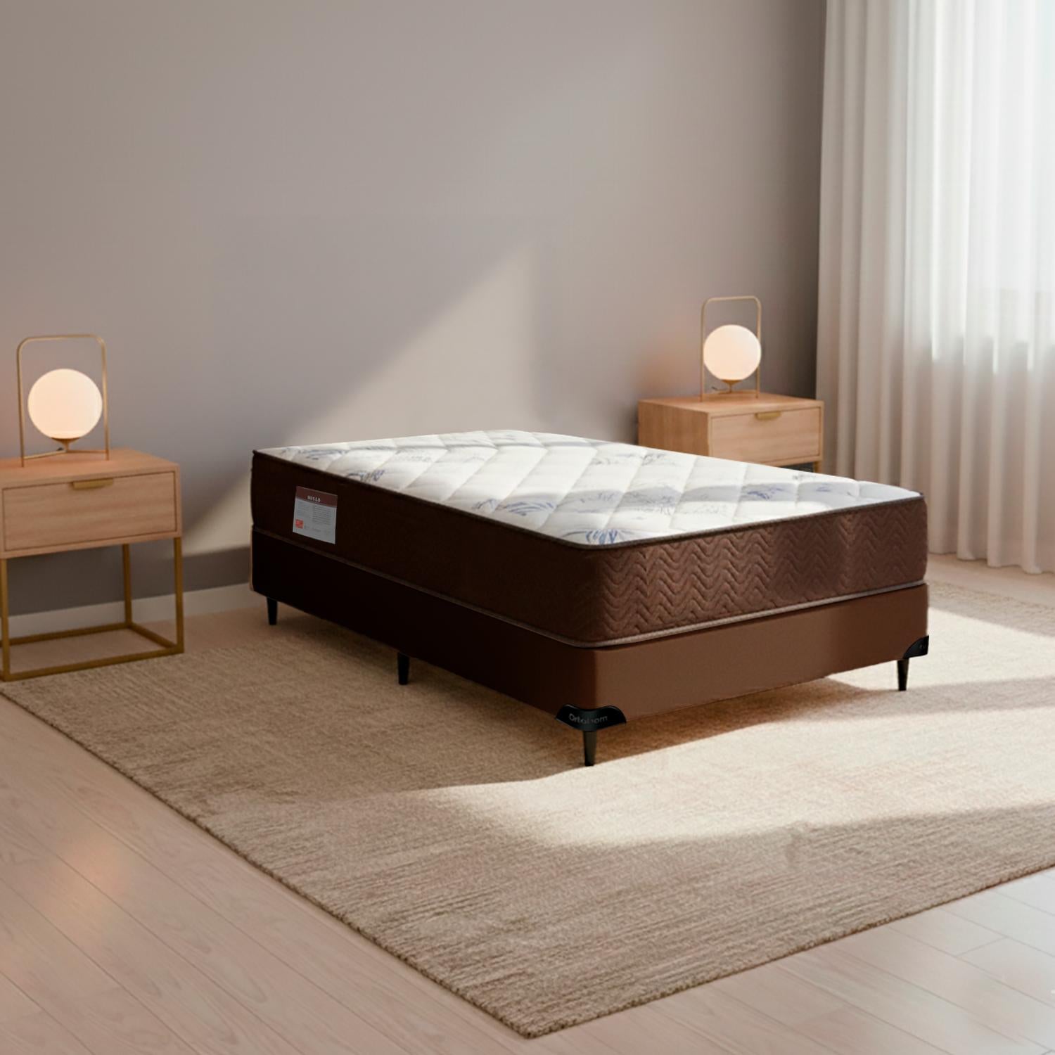 Cama box e Colchão ISO 150 D45 – Solteiro(78x188)-Ortobom