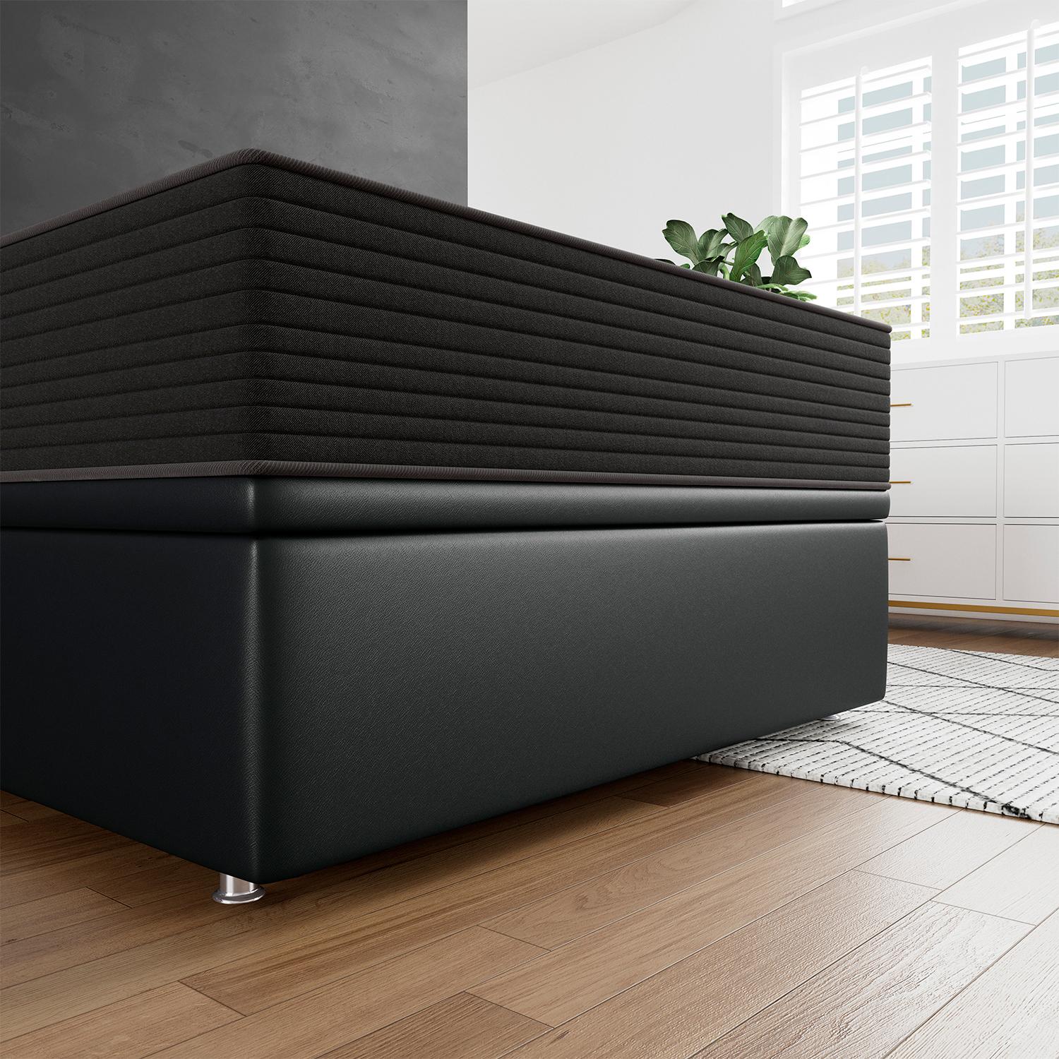 Base Baú Phy Preto Solteiro (88x188x39) - Ortobom