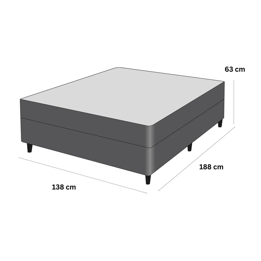 Cama Box e Colchão  Elegant Nano Casal (138x188) - Ortobom