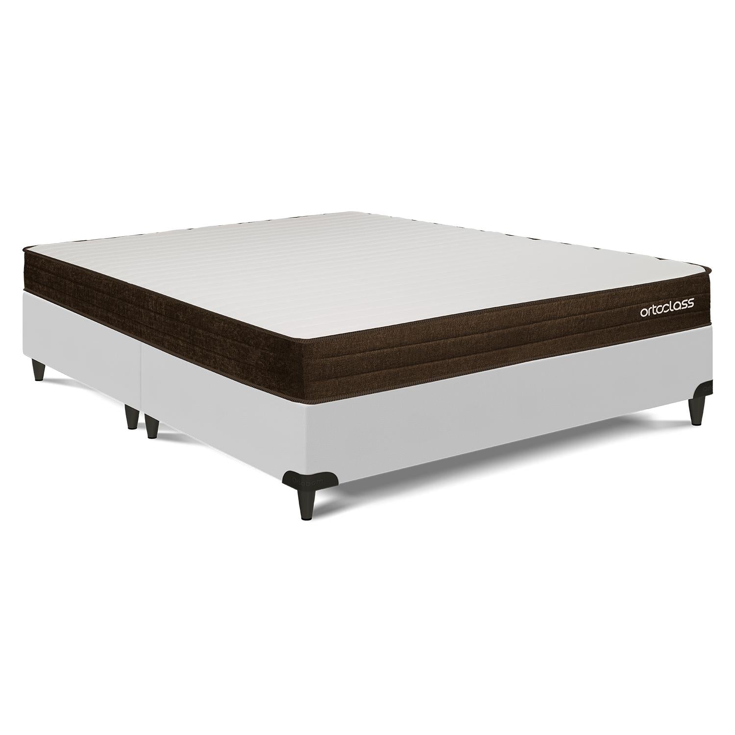 Cama Box e Colchão Poli D28 - Queen (158x198)- Ortoclass