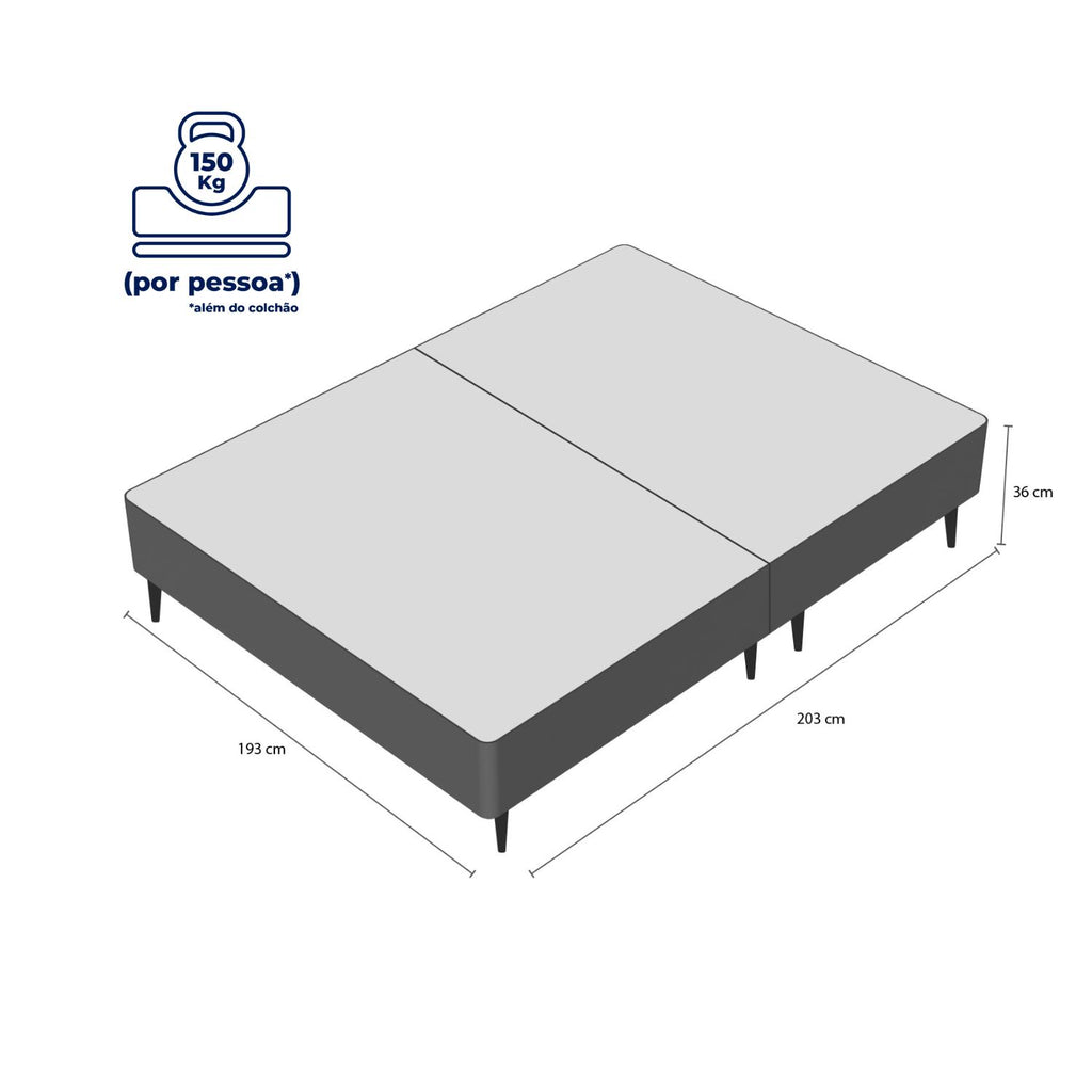 Base Sommier Camurça Marrom Sup King (193x203x23) - Ortobom