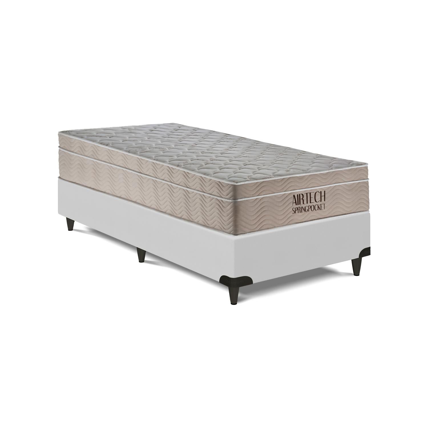 Cama Box e Colchão Airtech Molas Ensacadas (78x188)-Ortobom