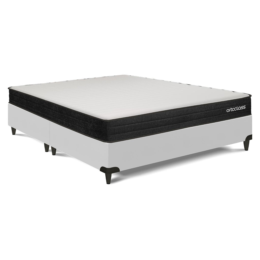 Cama Box e Colchão Poli D45 - Queen (158x198)- Ortoclass