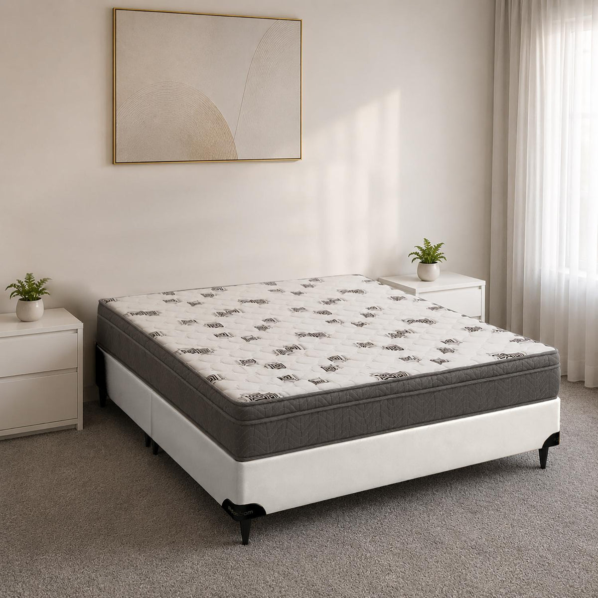 Cama  Box e Colchão Light D45 - Queen (158x198) - Ortobom