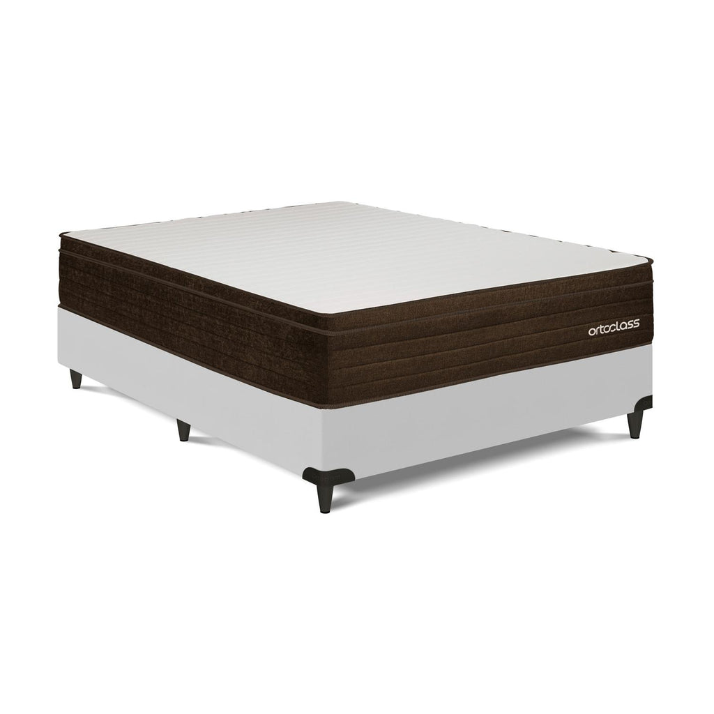 Cama Box e Colchão Poli Pillow D28- Viúva(128x188)-Ortoclass