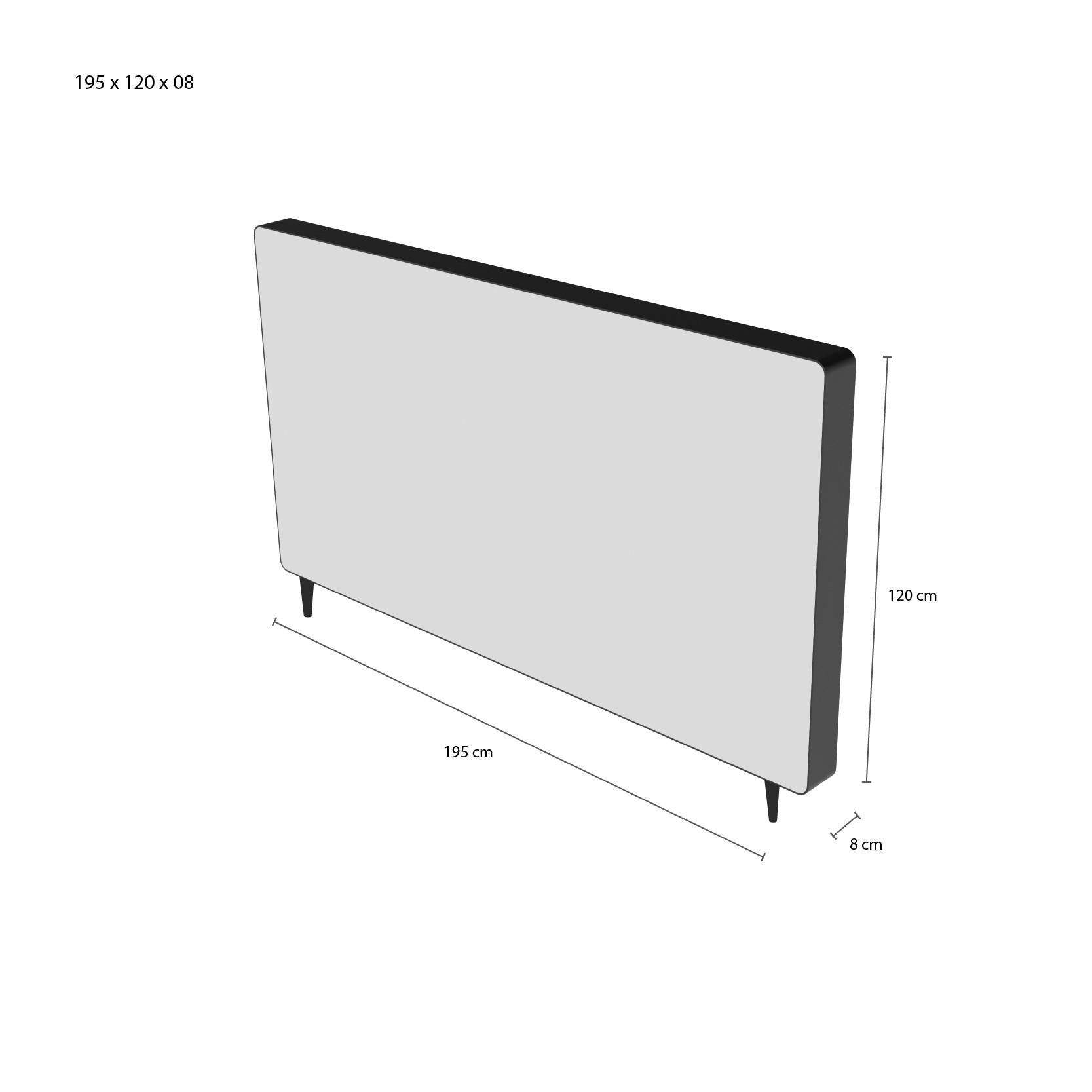 Cabeceira Piave Linho Cinza Super King (8x195x120) - Ortobom